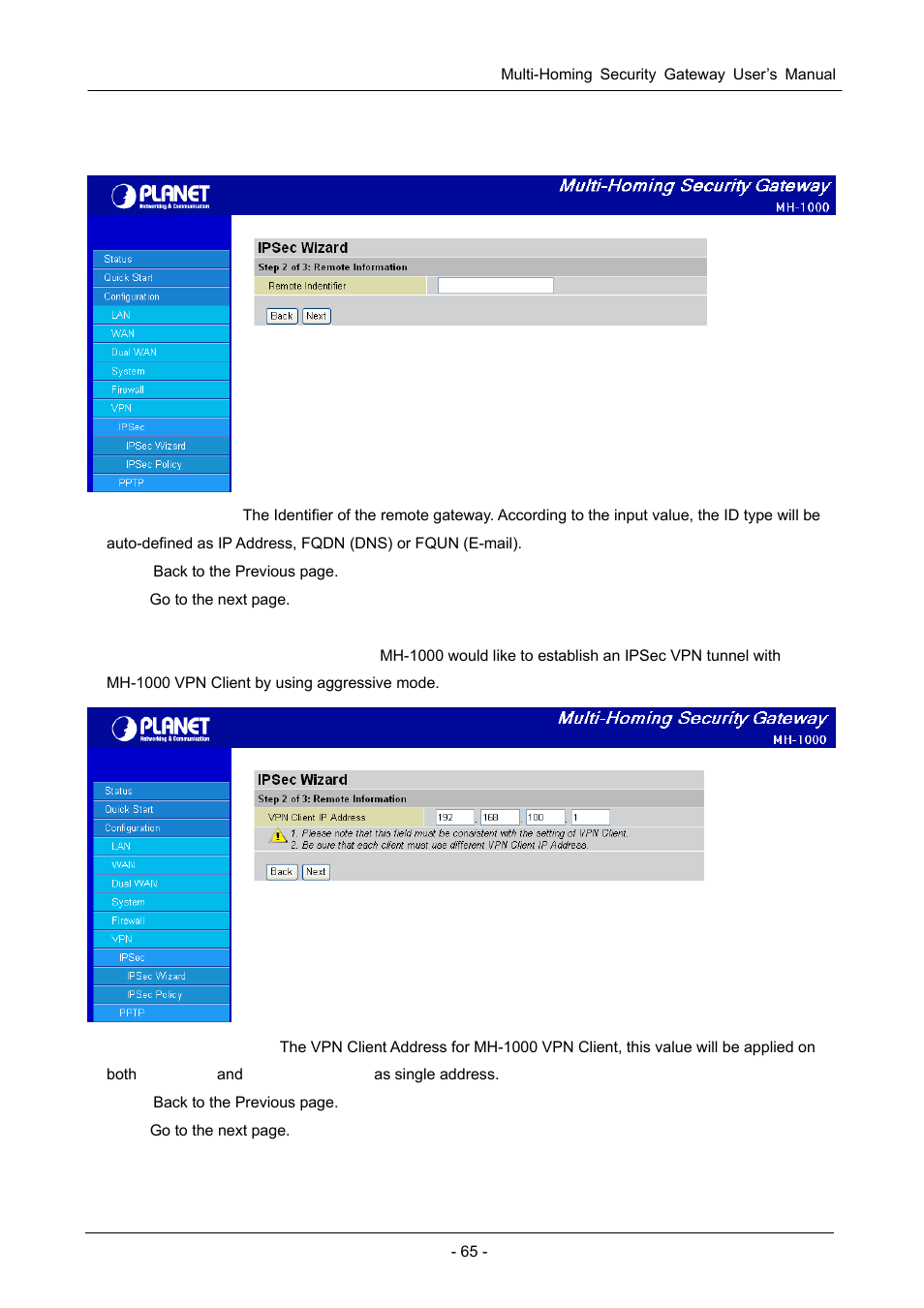 PLANET MH-1000 User Manual | Page 69 / 141