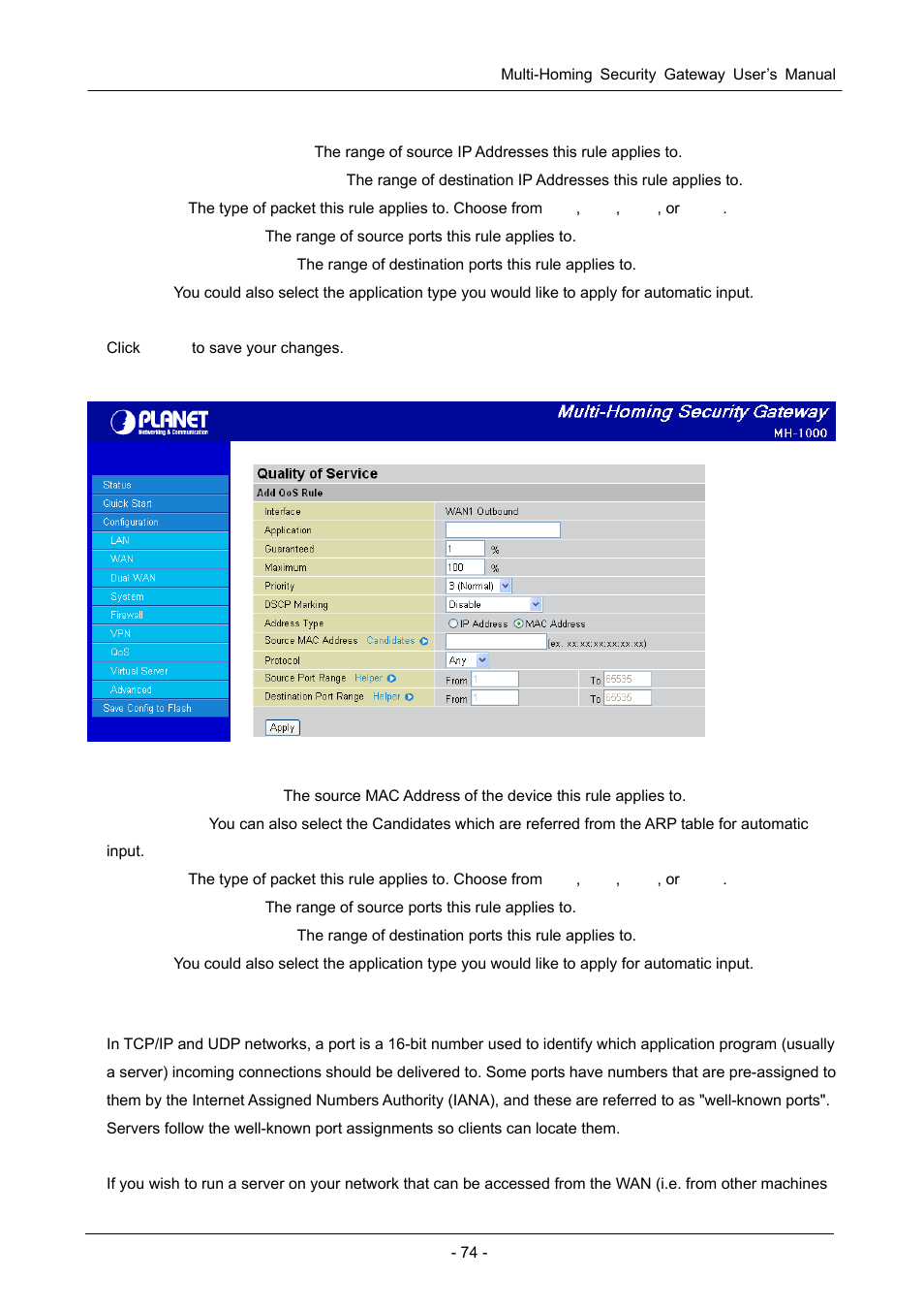 8 virtual server | PLANET MH-1000 User Manual | Page 78 / 141