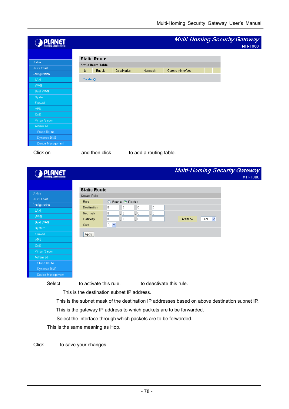 PLANET MH-1000 User Manual | Page 82 / 141