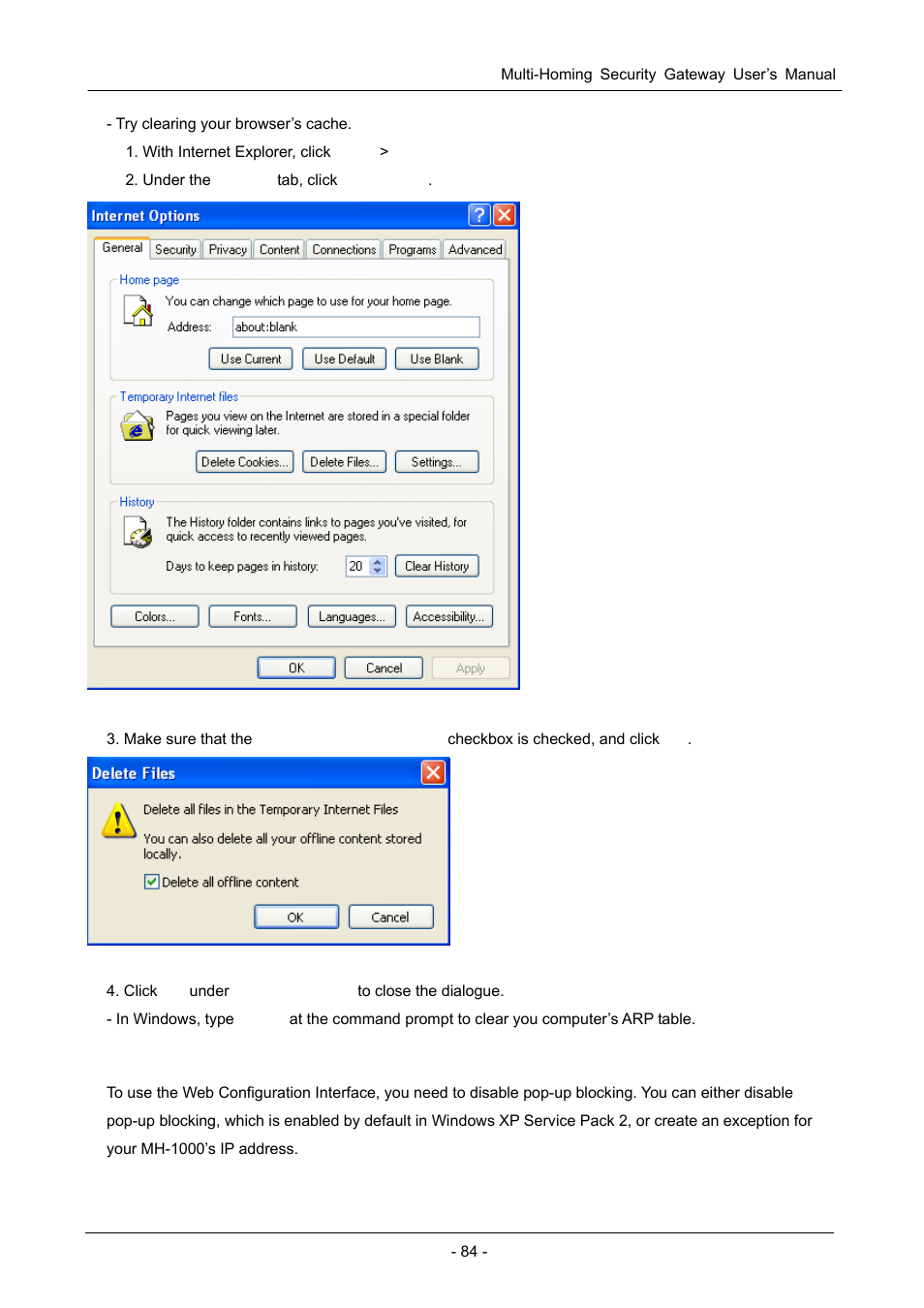 1 pop-up windows | PLANET MH-1000 User Manual | Page 88 / 141