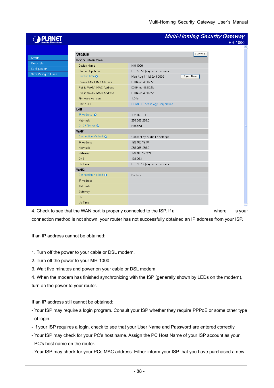 PLANET MH-1000 User Manual | Page 92 / 141