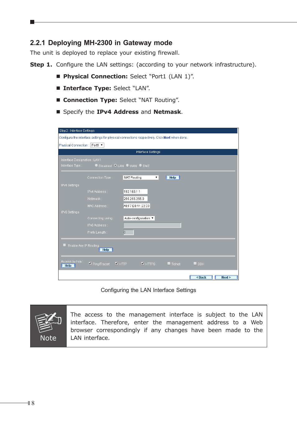 1 deploying mh-2300 in gateway mode | PLANET MH-2300 User Manual | Page 8 / 20