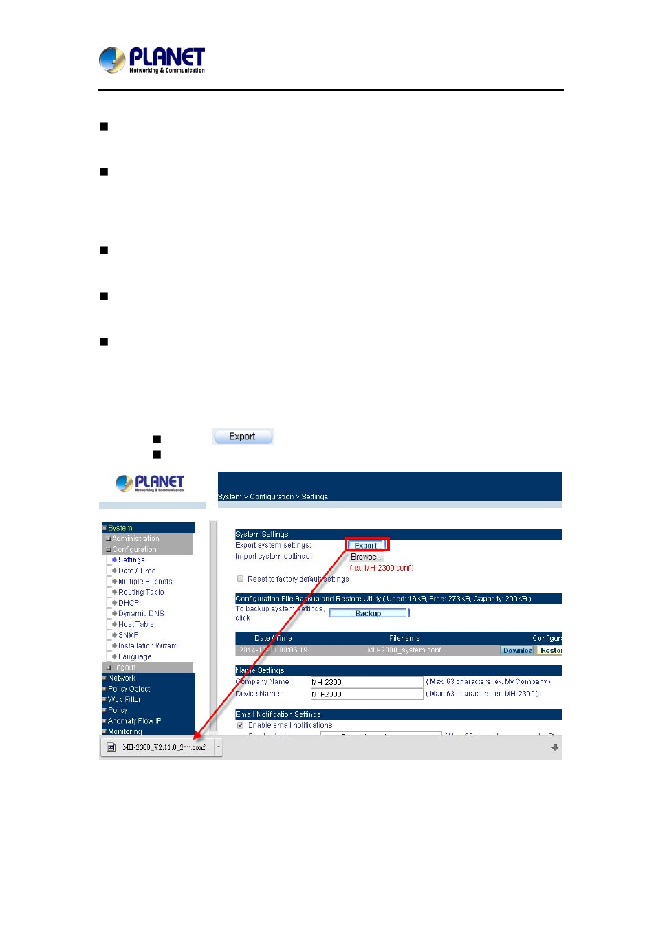 1 settings, Terms in host table | PLANET MH-2300 User Manual | Page 21 / 383