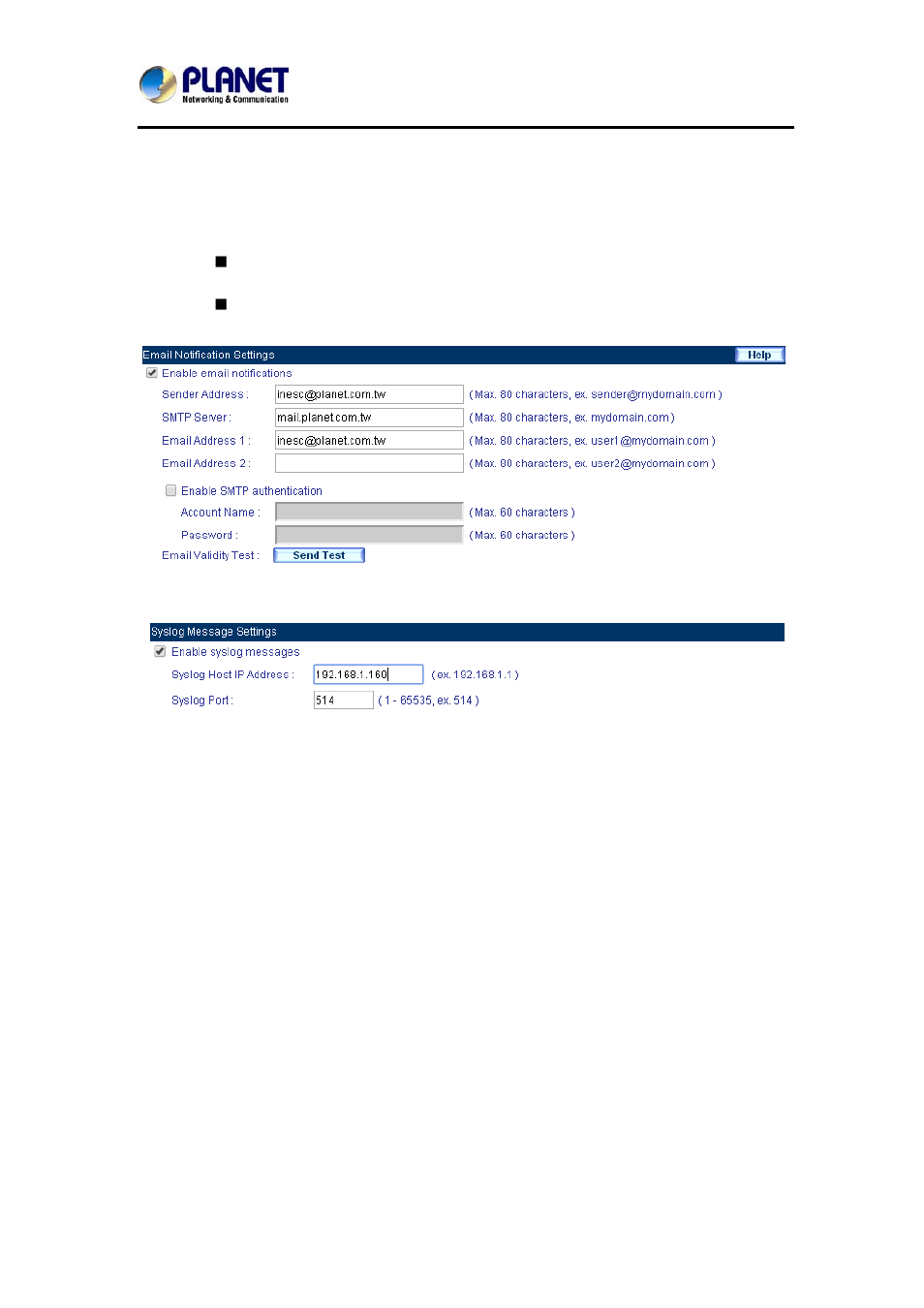 7 logging settings | PLANET MH-2300 User Manual | Page 364 / 383