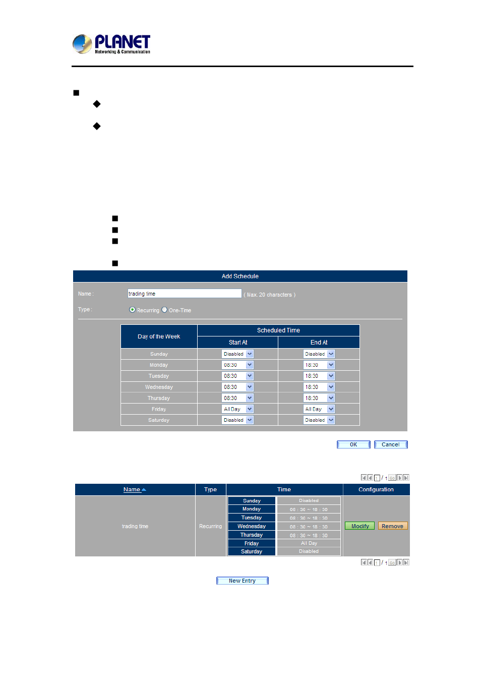 1 examples of schedule | PLANET MH-2300 User Manual | Page 87 / 383