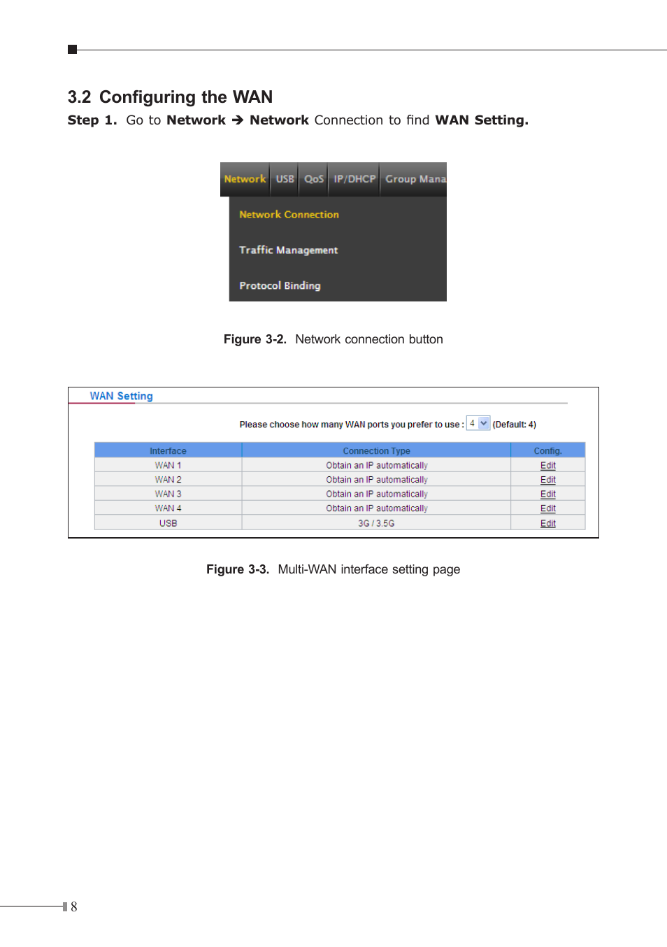 2 configuring the wan | PLANET MH-3400 User Manual | Page 8 / 12