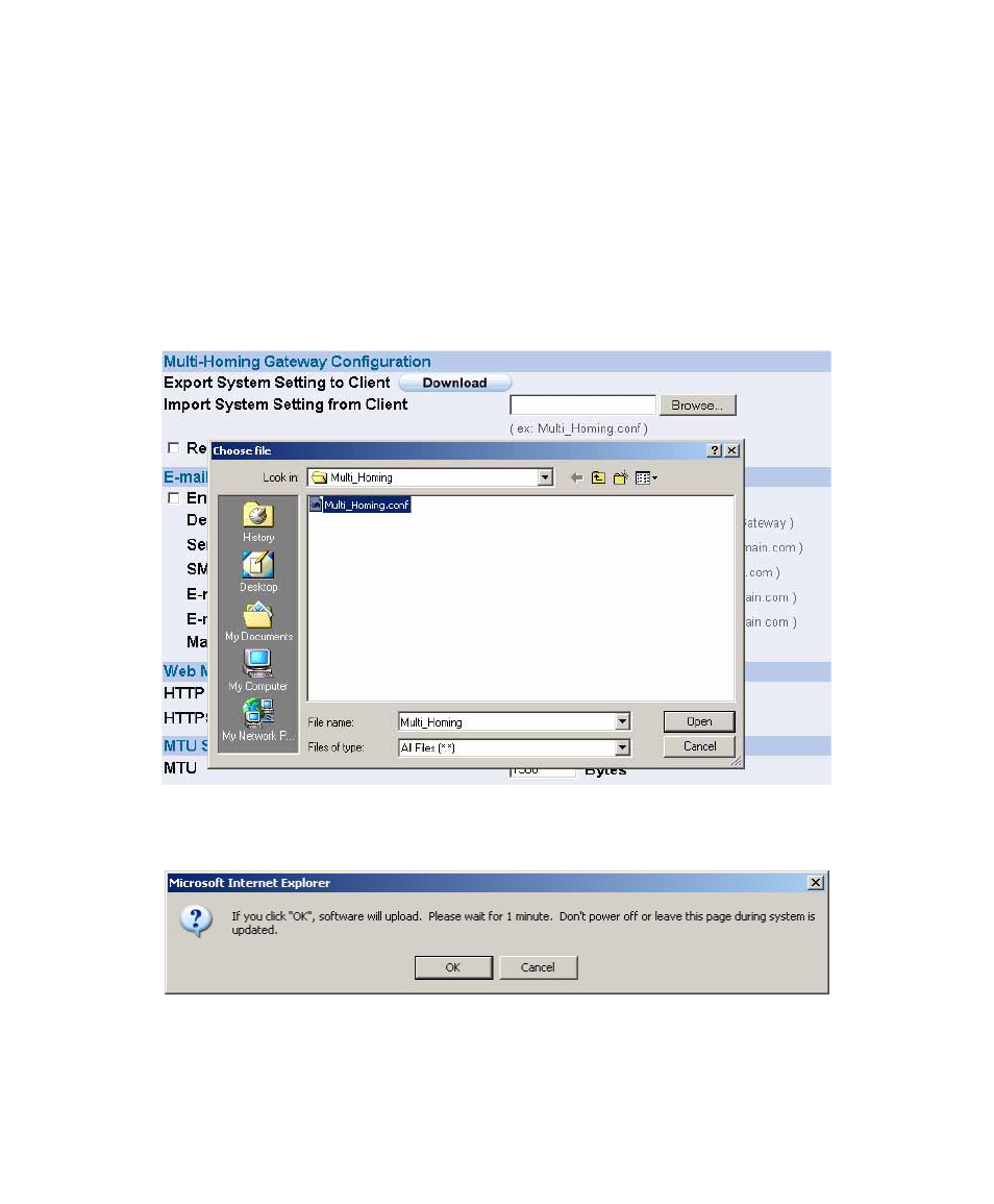 System settings- importing | PLANET SG-1000 User Manual | Page 25 / 262