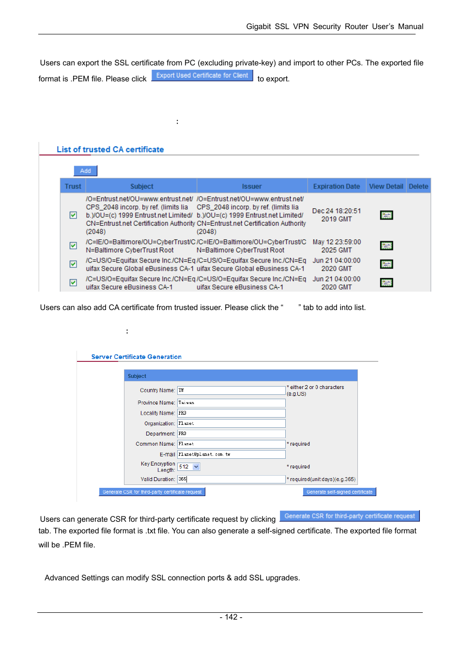 9 advanced settings, Dvanced, Ettings | PLANET SG-4800 User Manual | Page 148 / 182