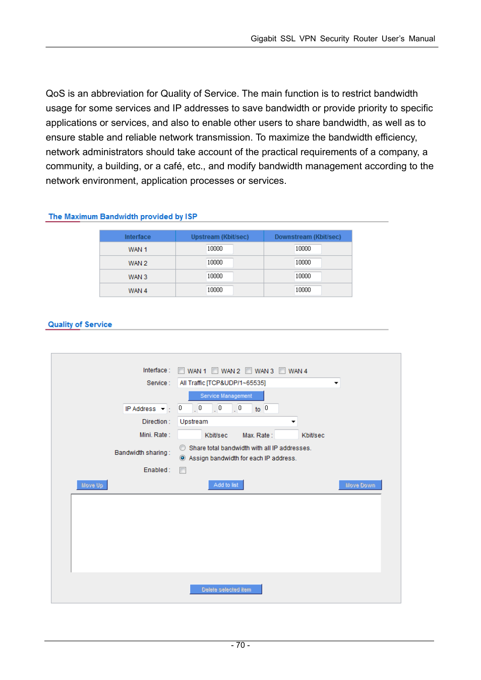 Chapter 8 qos (quality of service), 1 bandwidth management, Chapter 8: qos (quality of service) | Andwidth, Anagement | PLANET SG-4800 User Manual | Page 76 / 182