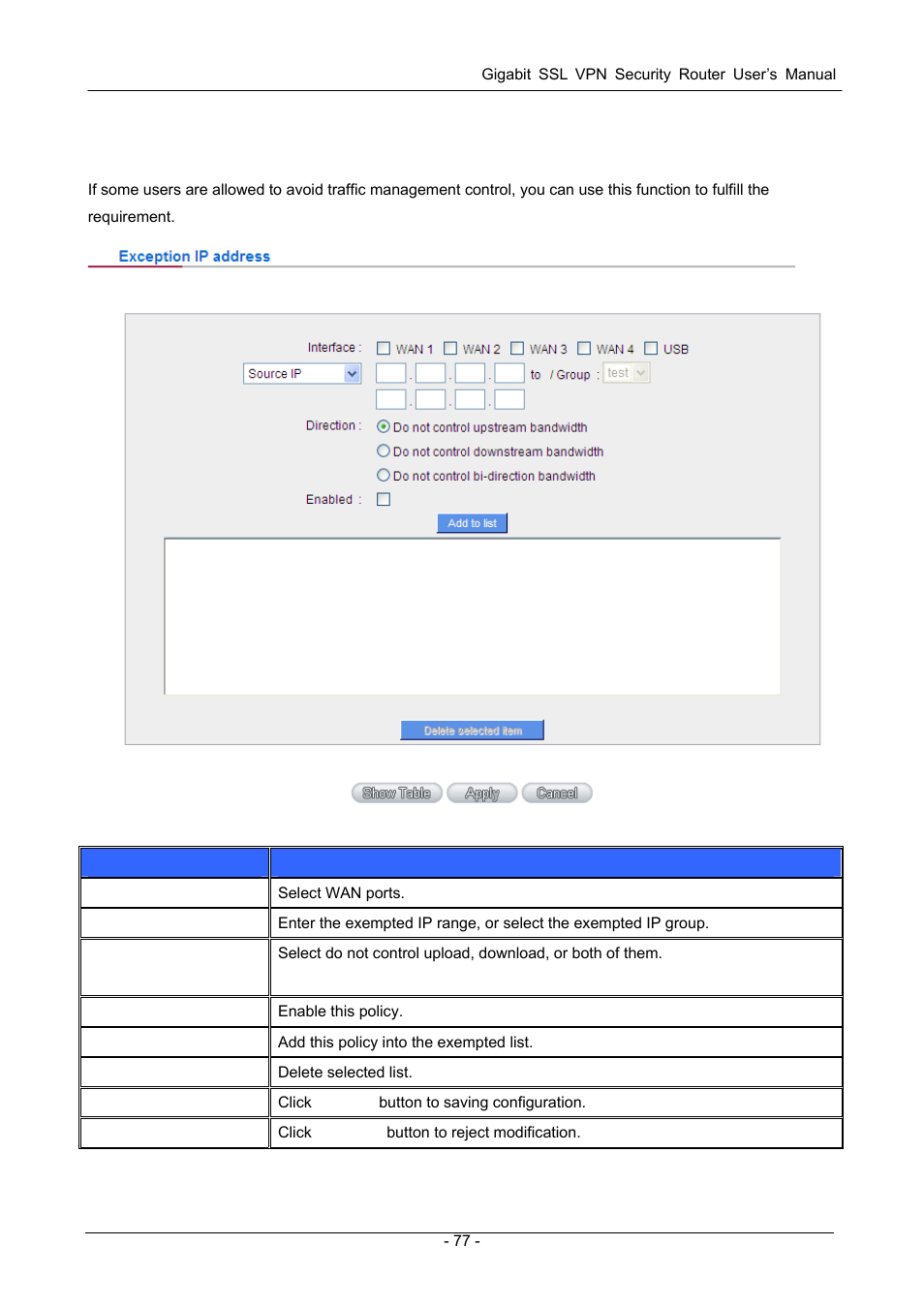 4 exception ip address | PLANET SG-4800 User Manual | Page 83 / 182