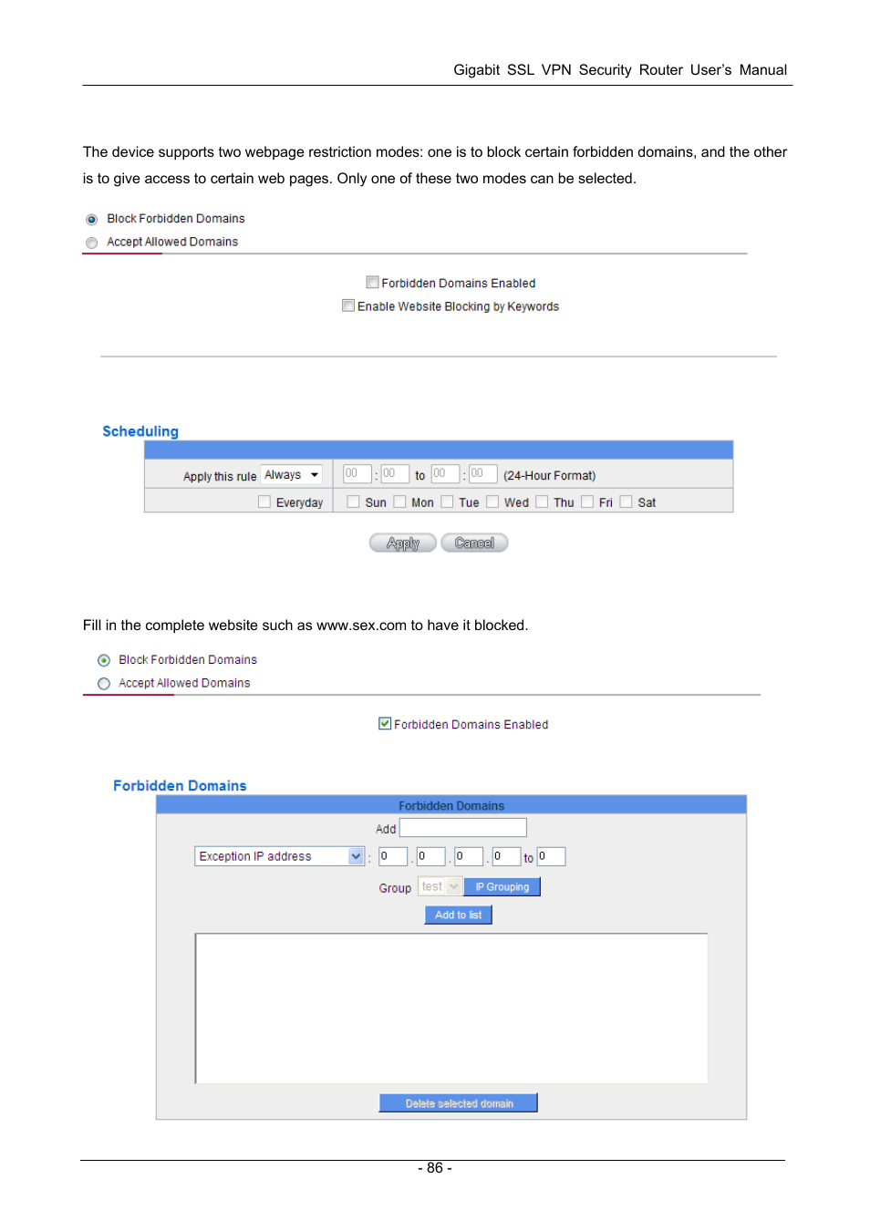 3 url filter, Ilter | PLANET SG-4800 User Manual | Page 92 / 182