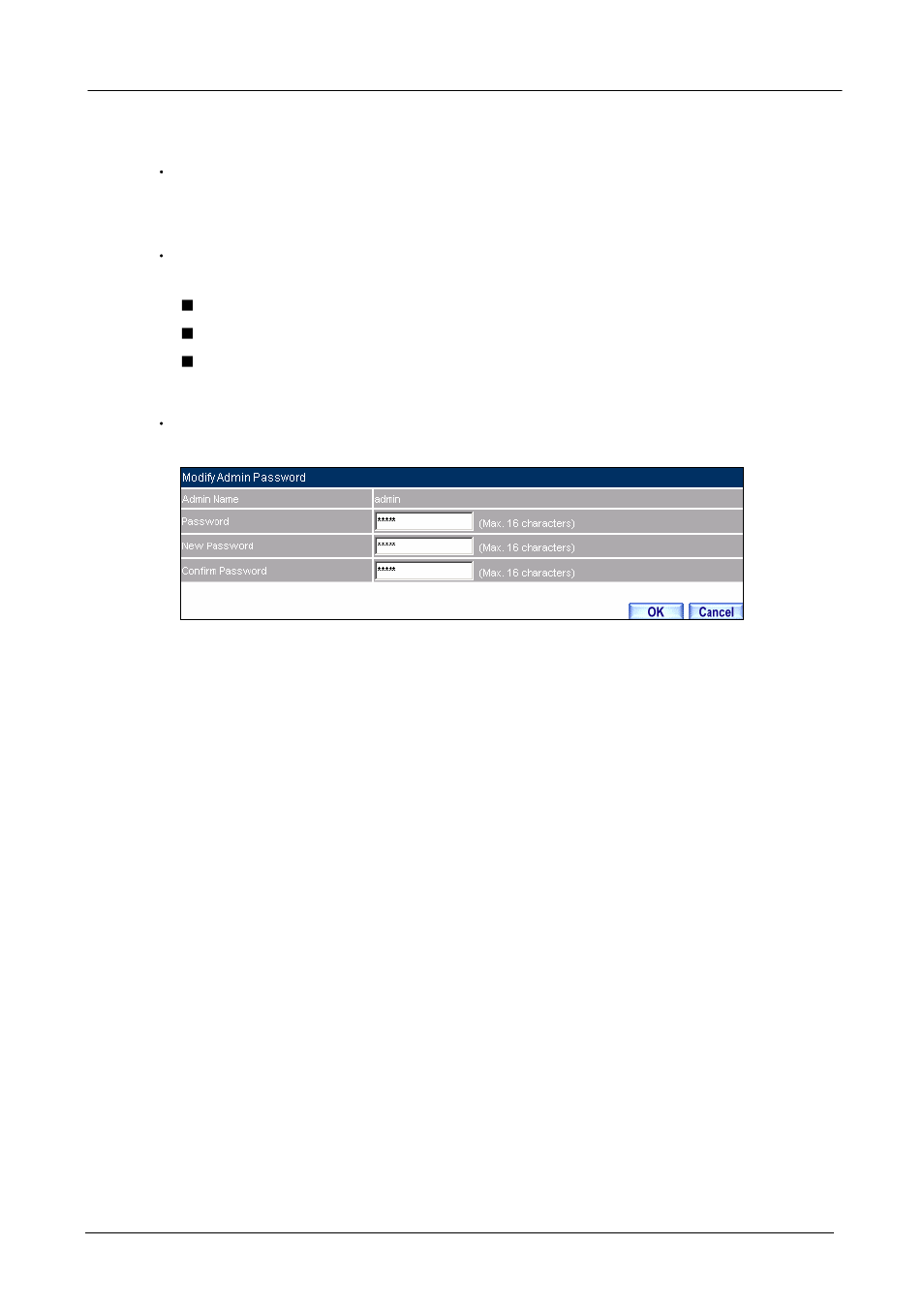 Modify the administrator’s password | PLANET SG-500 User Manual | Page 12 / 319