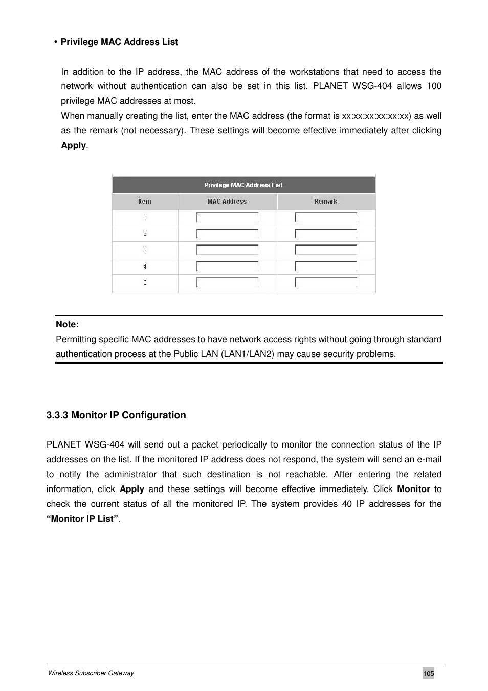 PLANET WSG-404 User Manual | Page 105 / 146