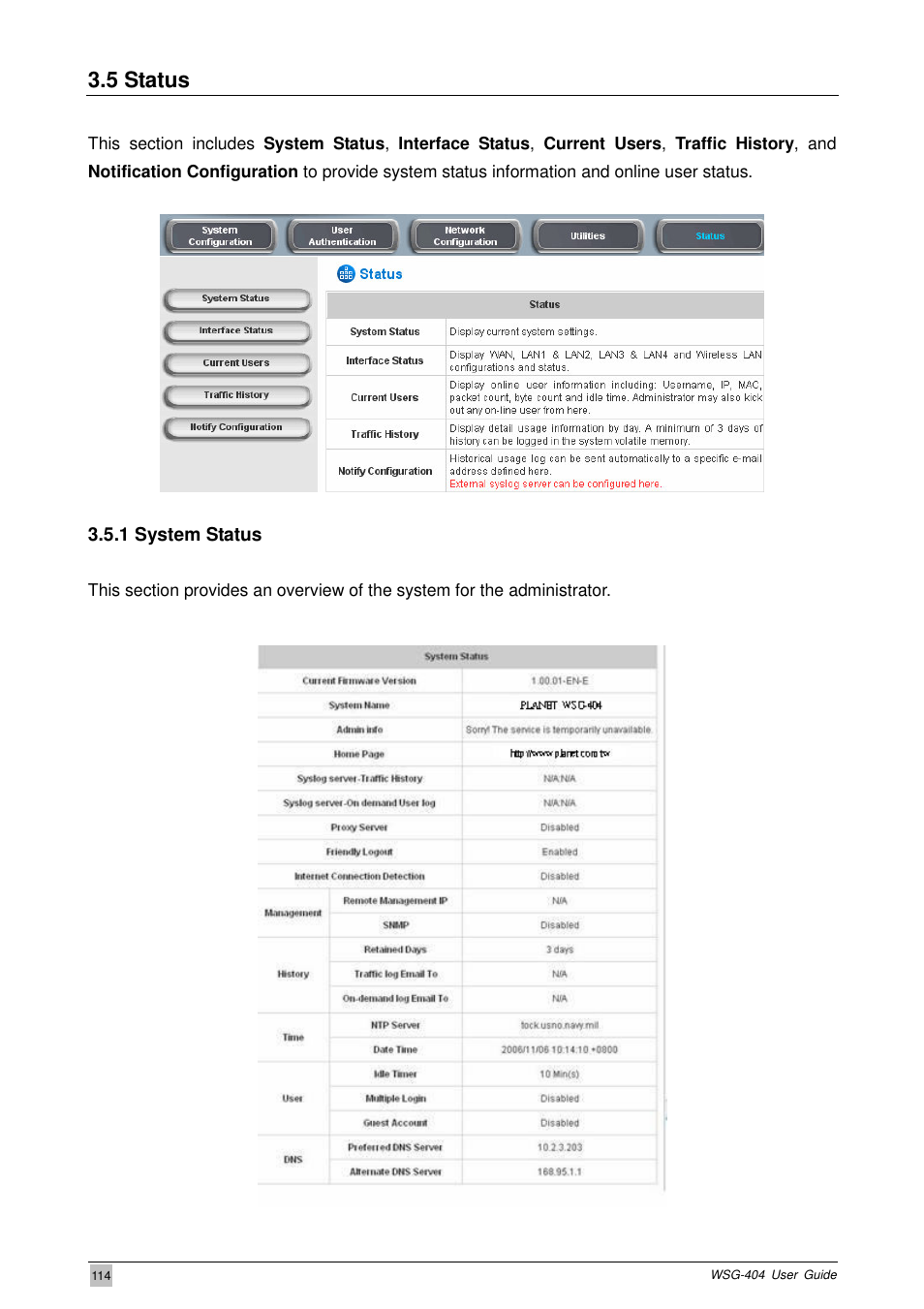 5 status | PLANET WSG-404 User Manual | Page 114 / 146