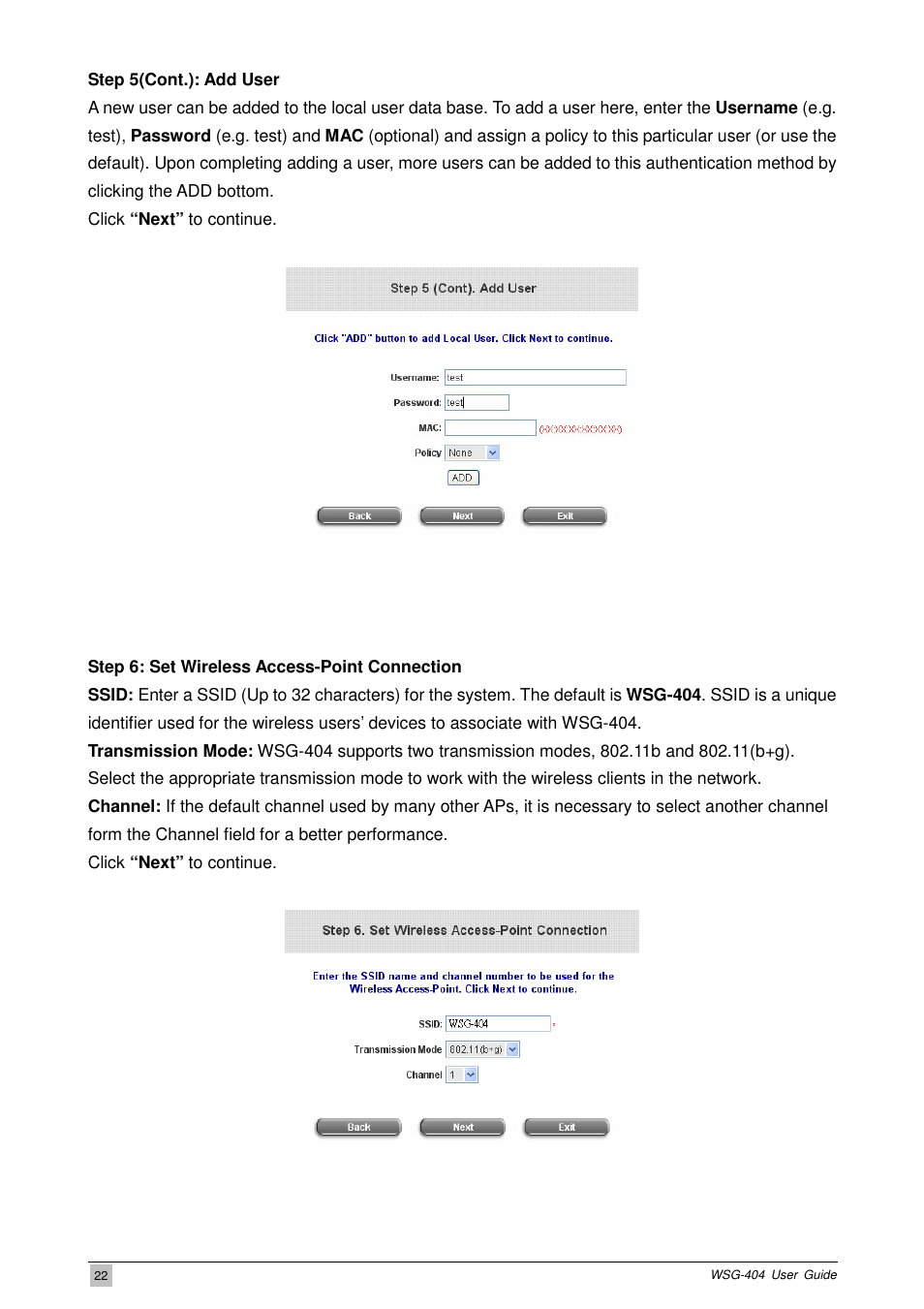 PLANET WSG-404 User Manual | Page 22 / 146