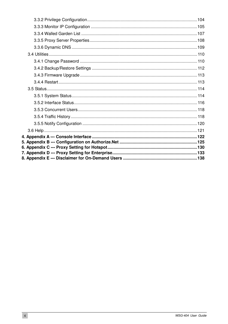 PLANET WSG-404 User Manual | Page 4 / 146