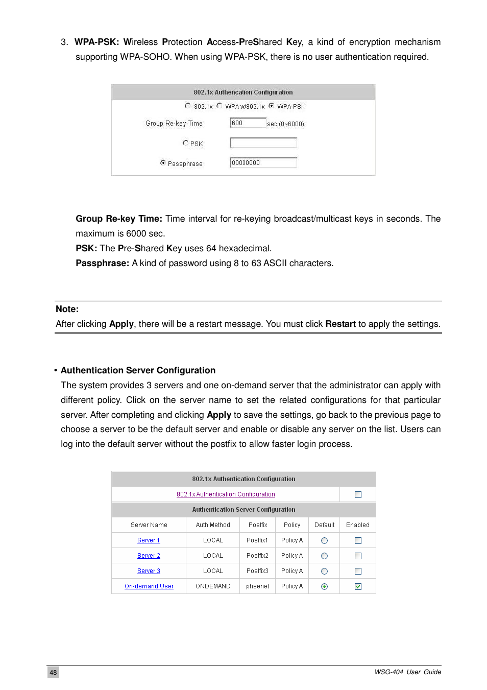 PLANET WSG-404 User Manual | Page 48 / 146