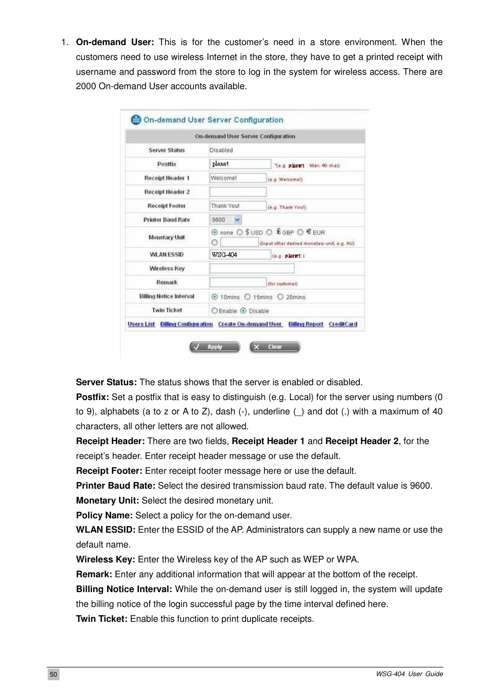 PLANET WSG-404 User Manual | Page 50 / 146