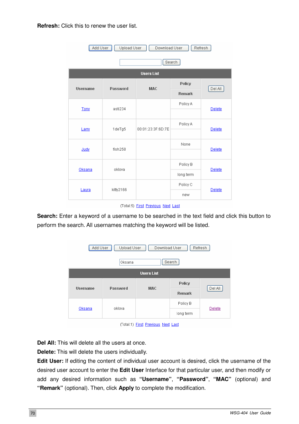 PLANET WSG-404 User Manual | Page 70 / 146