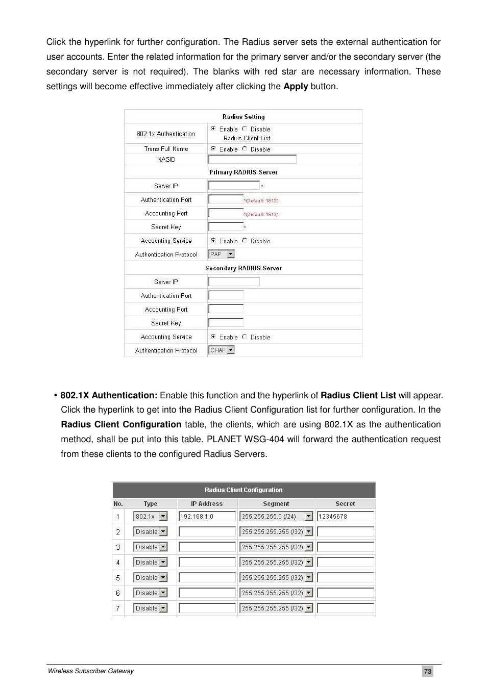 PLANET WSG-404 User Manual | Page 73 / 146