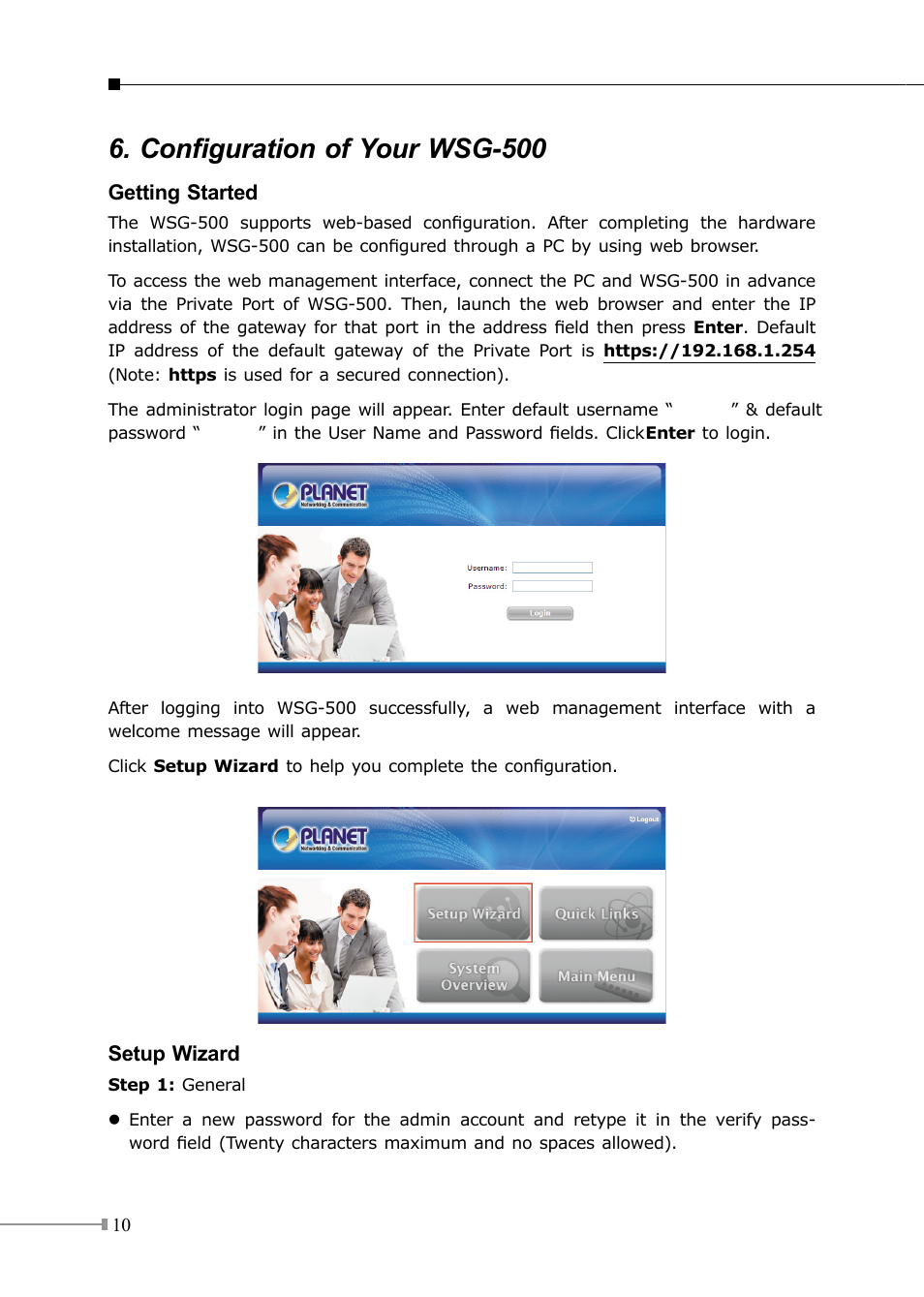 Configuration of your wsg-500 | PLANET WSG-500 User Manual | Page 10 / 16