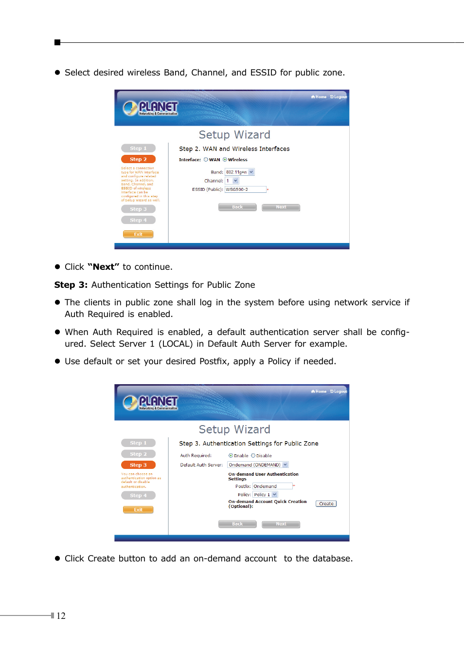 PLANET WSG-500 User Manual | Page 12 / 16