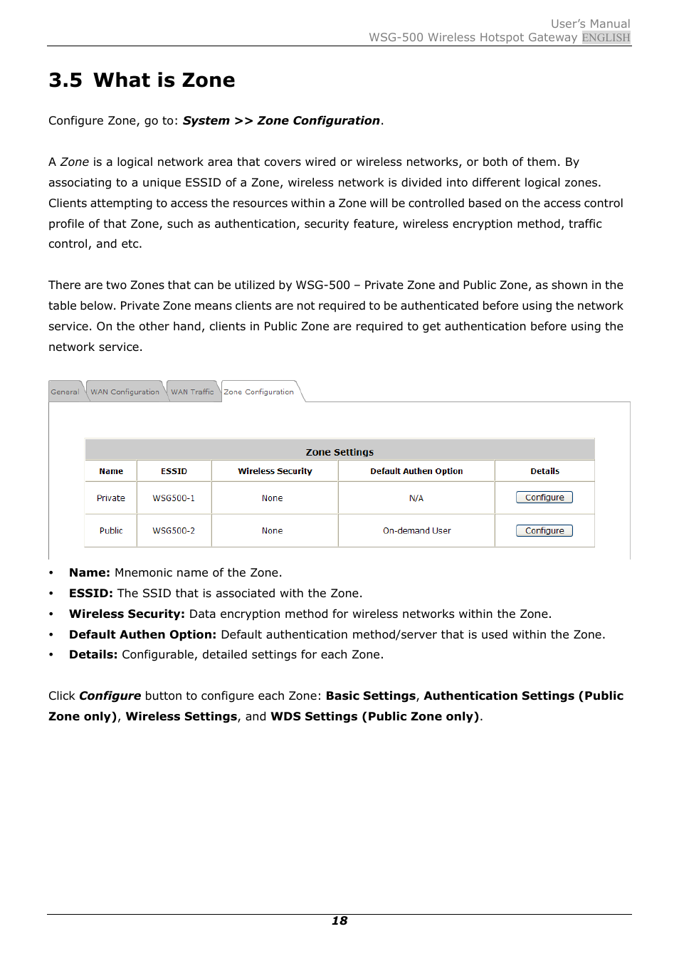 5 what is zone, What is zone | PLANET WSG-500 User Manual | Page 22 / 162