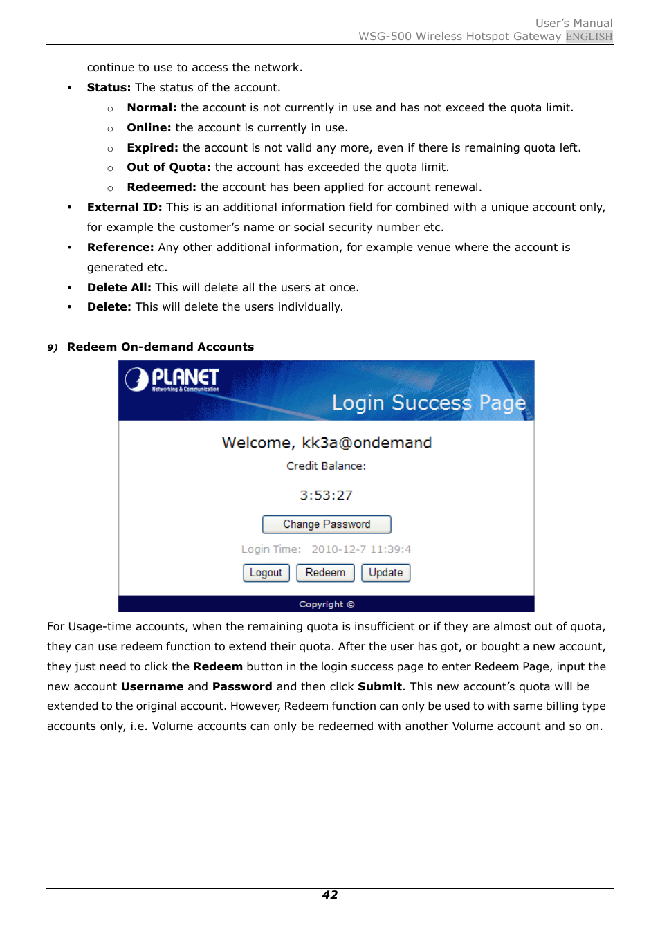 PLANET WSG-500 User Manual | Page 46 / 162