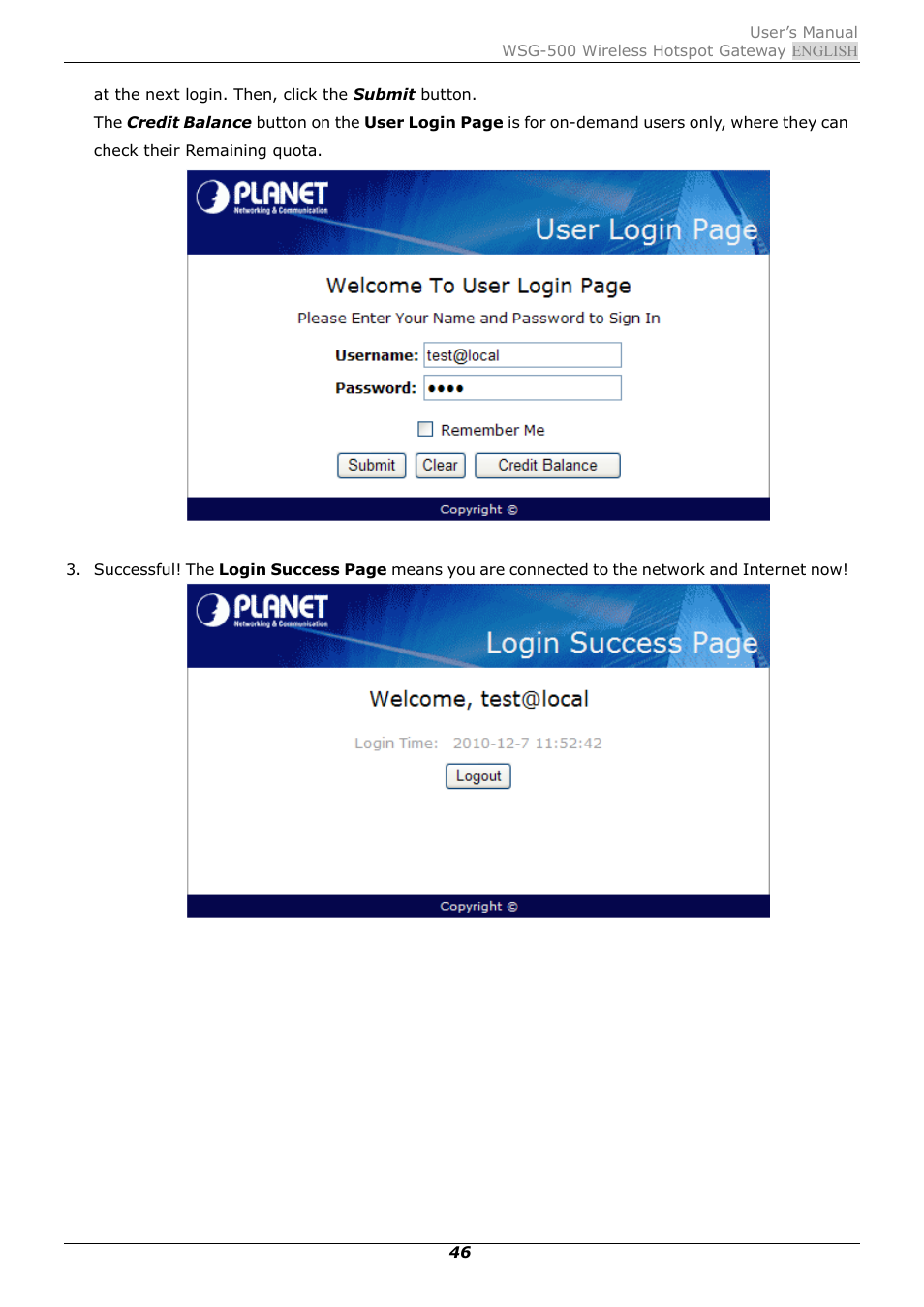 PLANET WSG-500 User Manual | Page 50 / 162