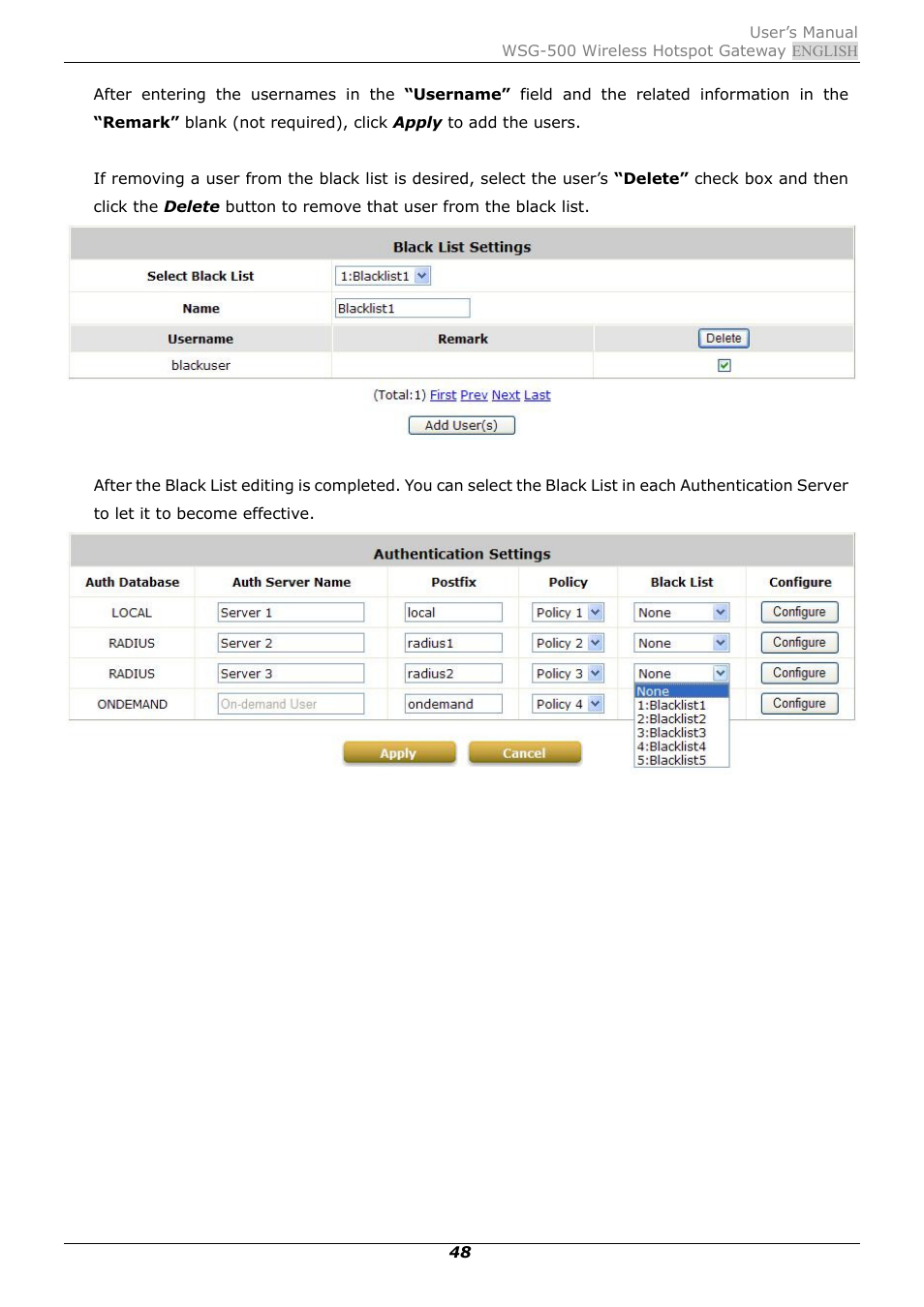 PLANET WSG-500 User Manual | Page 52 / 162