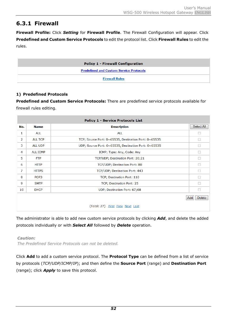1 firewall, Firewall | PLANET WSG-500 User Manual | Page 56 / 162