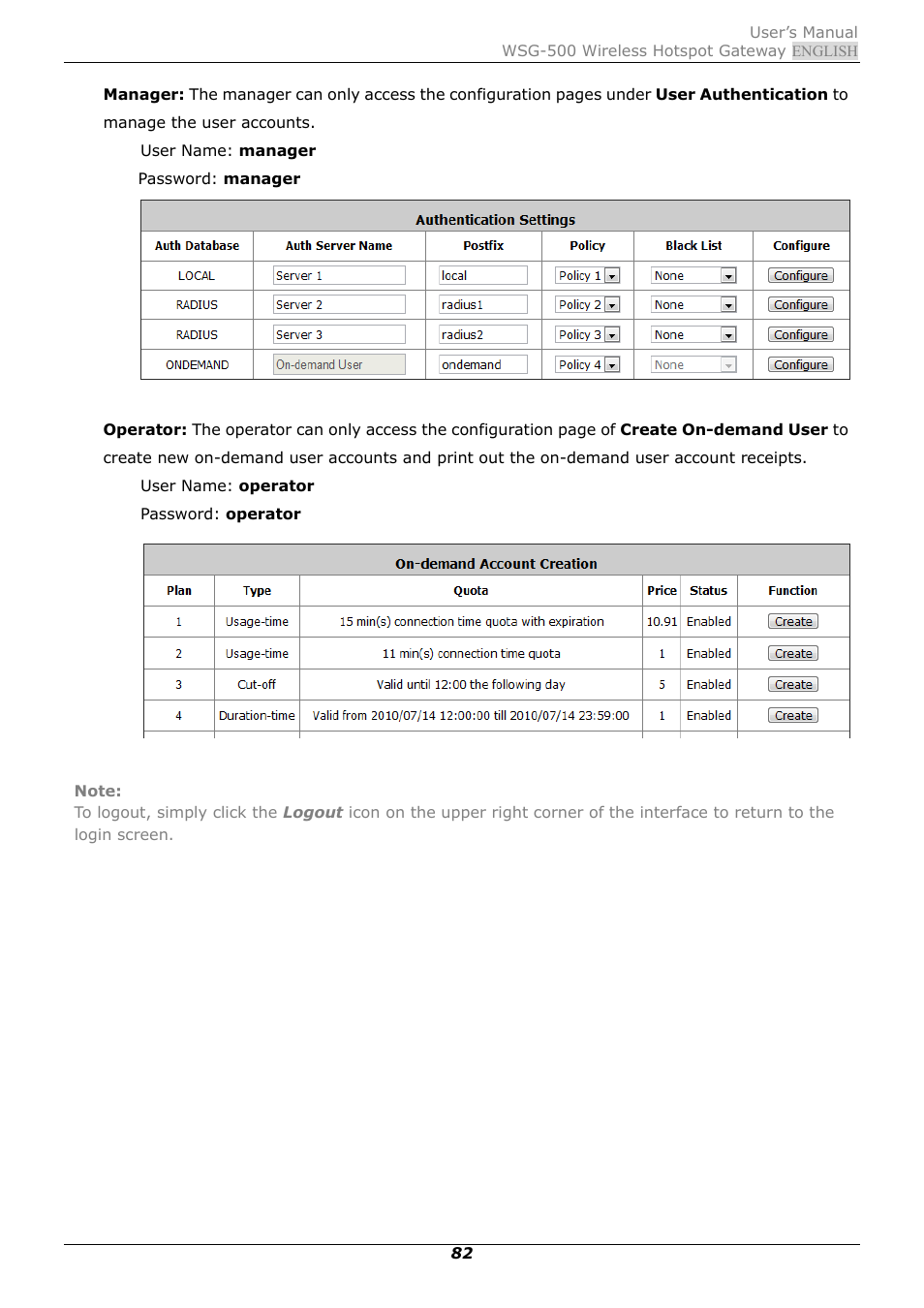 PLANET WSG-500 User Manual | Page 86 / 162