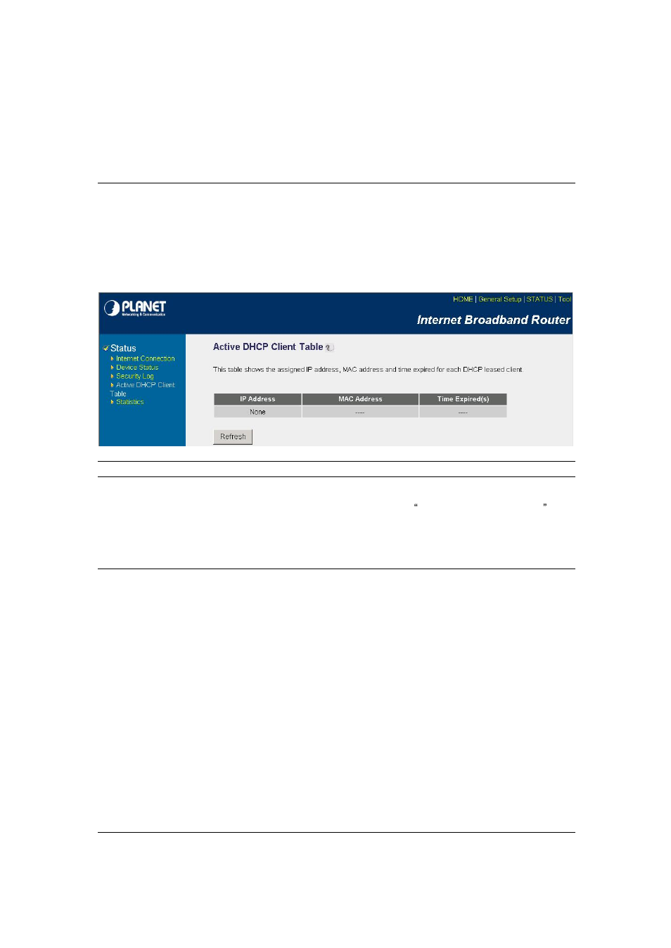 5 active dhcp client table, 6 statistics | PLANET XRT-401D User Manual | Page 53 / 62