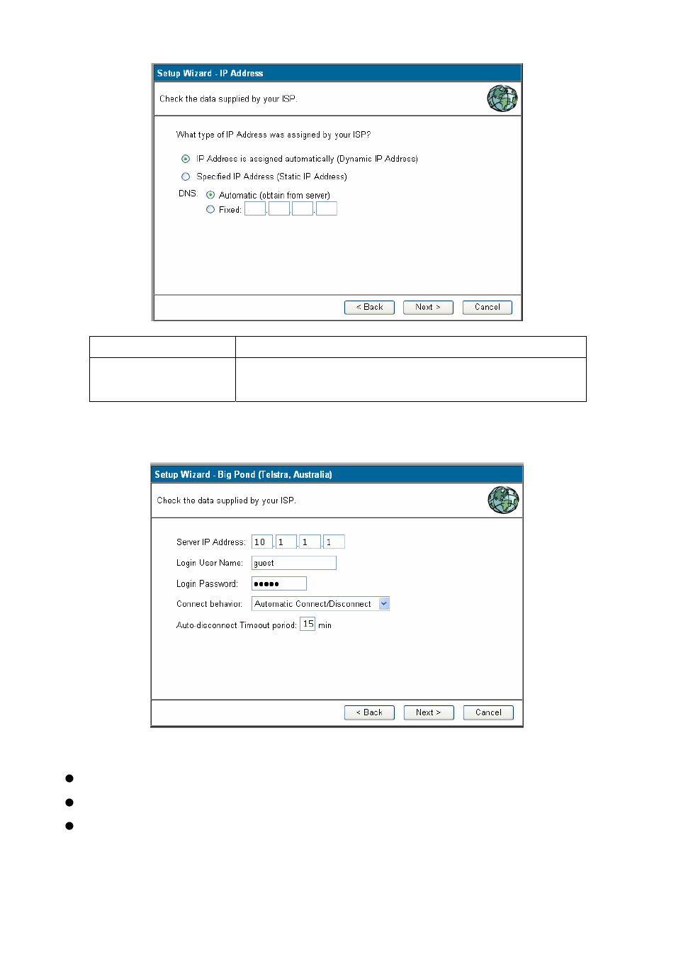 4 dynamic (no user name and password), 3 telstra bigpond cable (australia) | PLANET XRT-501 User Manual | Page 21 / 89