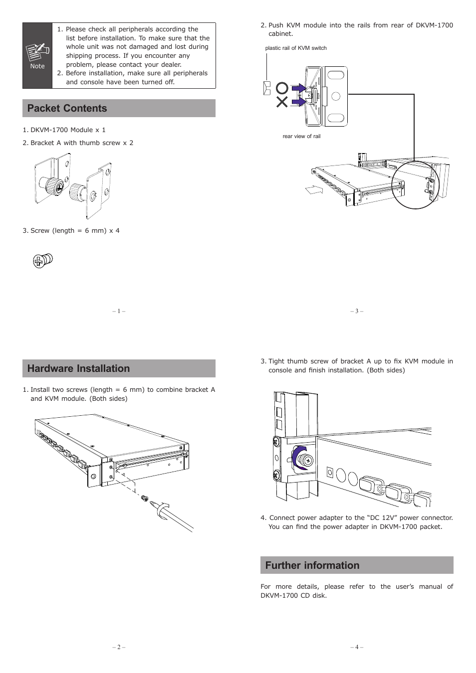 PLANET DKVM-CF16 User Manual | 2 pages