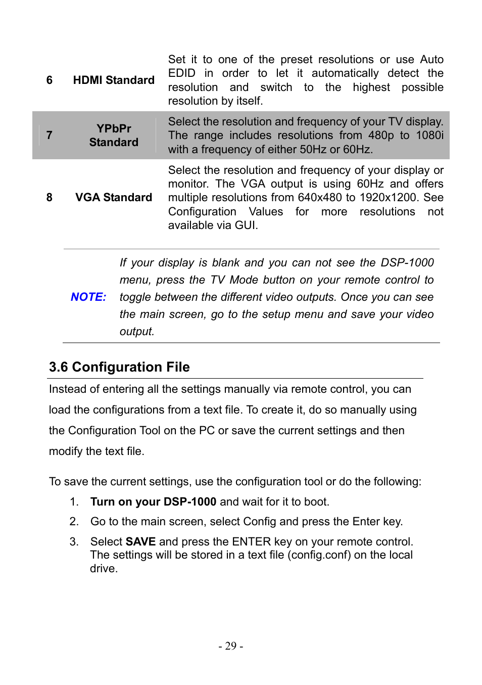 6 configuration file | PLANET DSP-1000 User Manual | Page 29 / 120