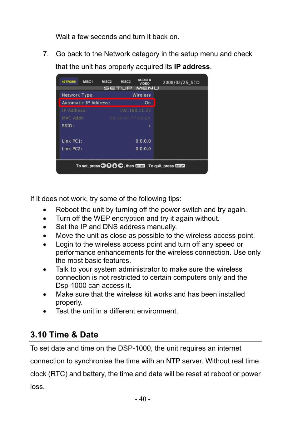 10 time & date | PLANET DSP-1000 User Manual | Page 40 / 120