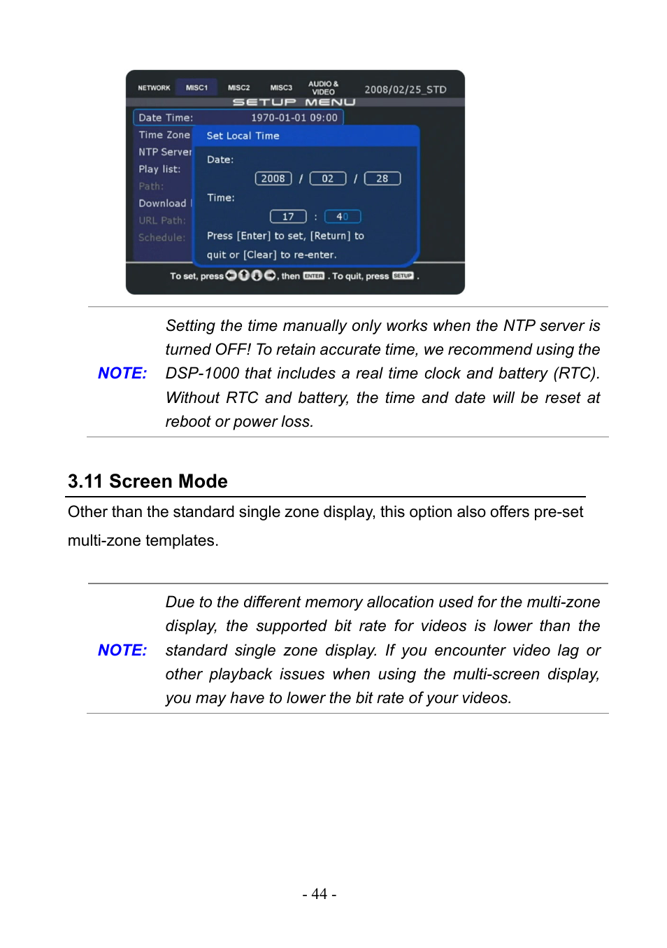 11 screen mode | PLANET DSP-1000 User Manual | Page 44 / 120