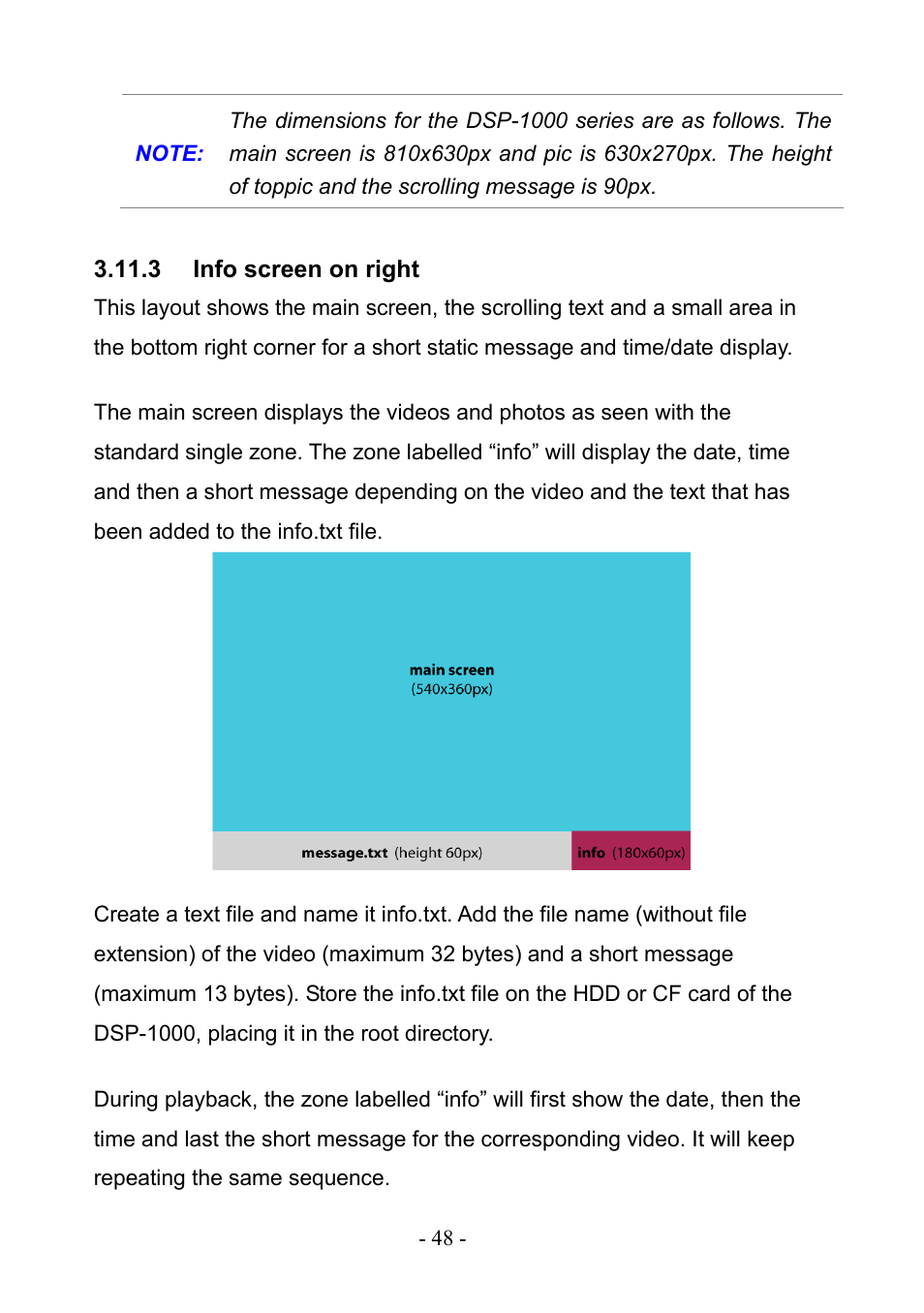 3 info screen on right, Info screen on right | PLANET DSP-1000 User Manual | Page 48 / 120