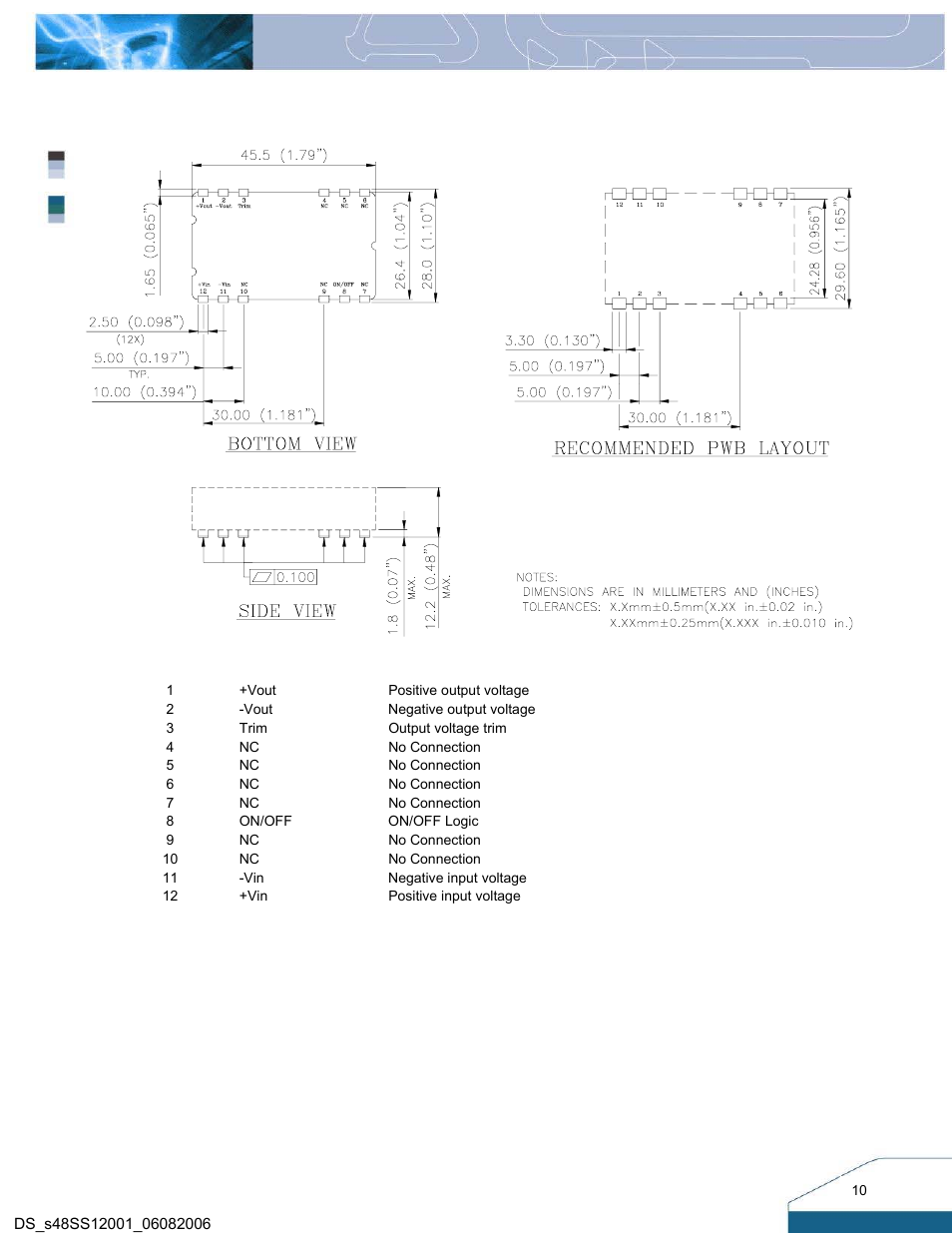 Mechanical drawing | Delta Electronics Delphi Series S48SS User Manual | Page 10 / 11