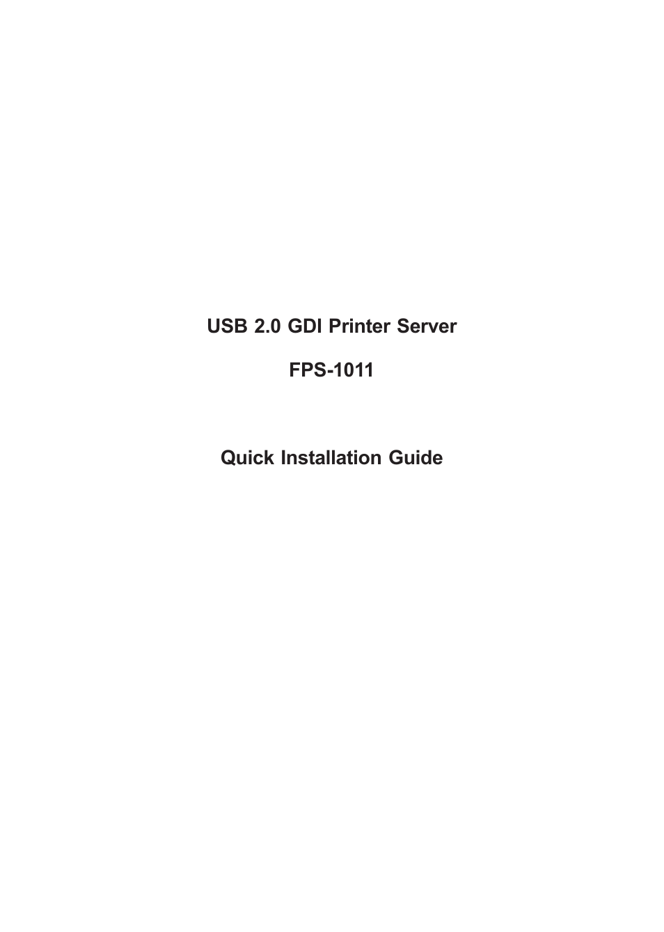 PLANET FPS-1011 User Manual | 20 pages