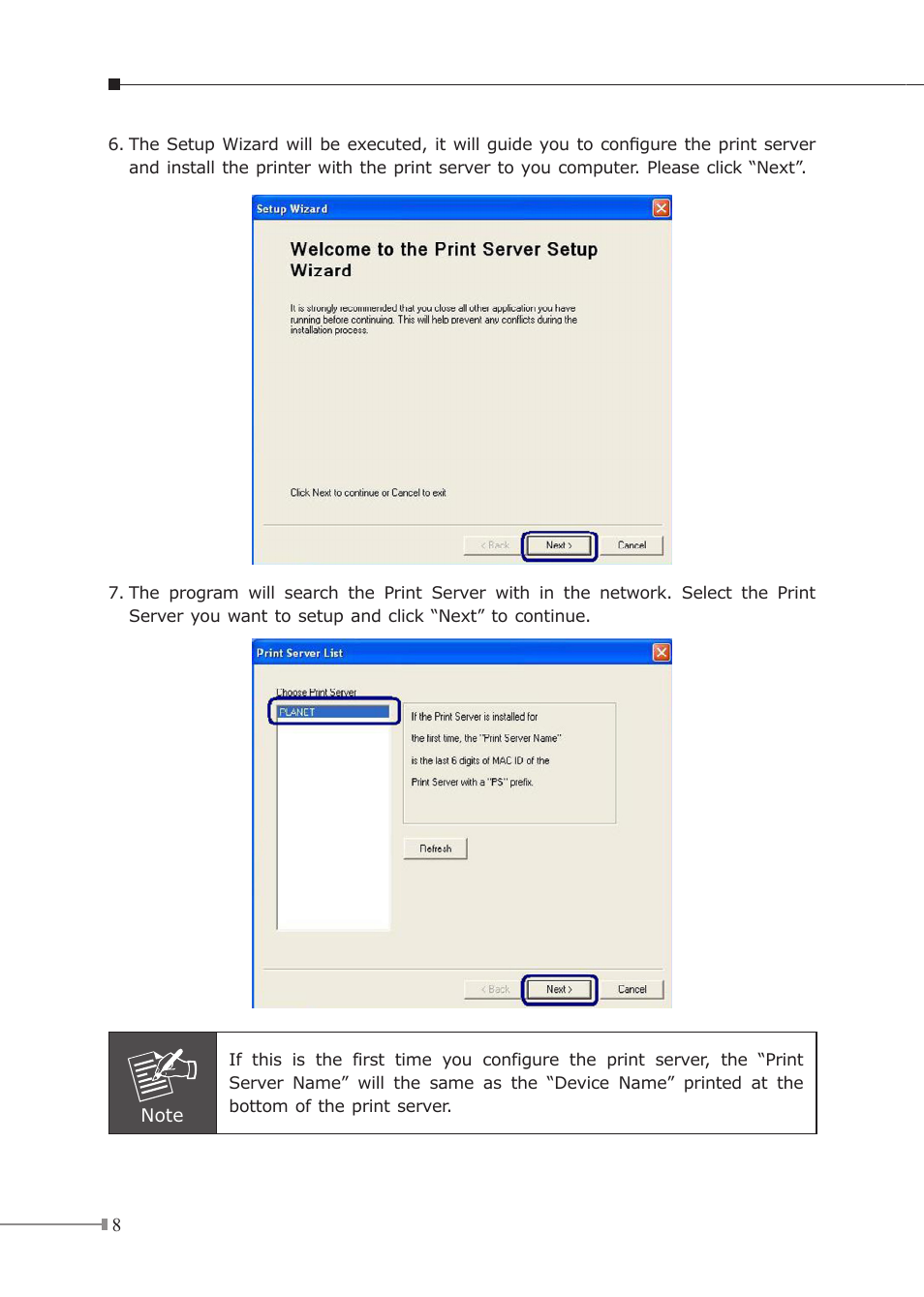 PLANET FPS-1011 User Manual | Page 8 / 20