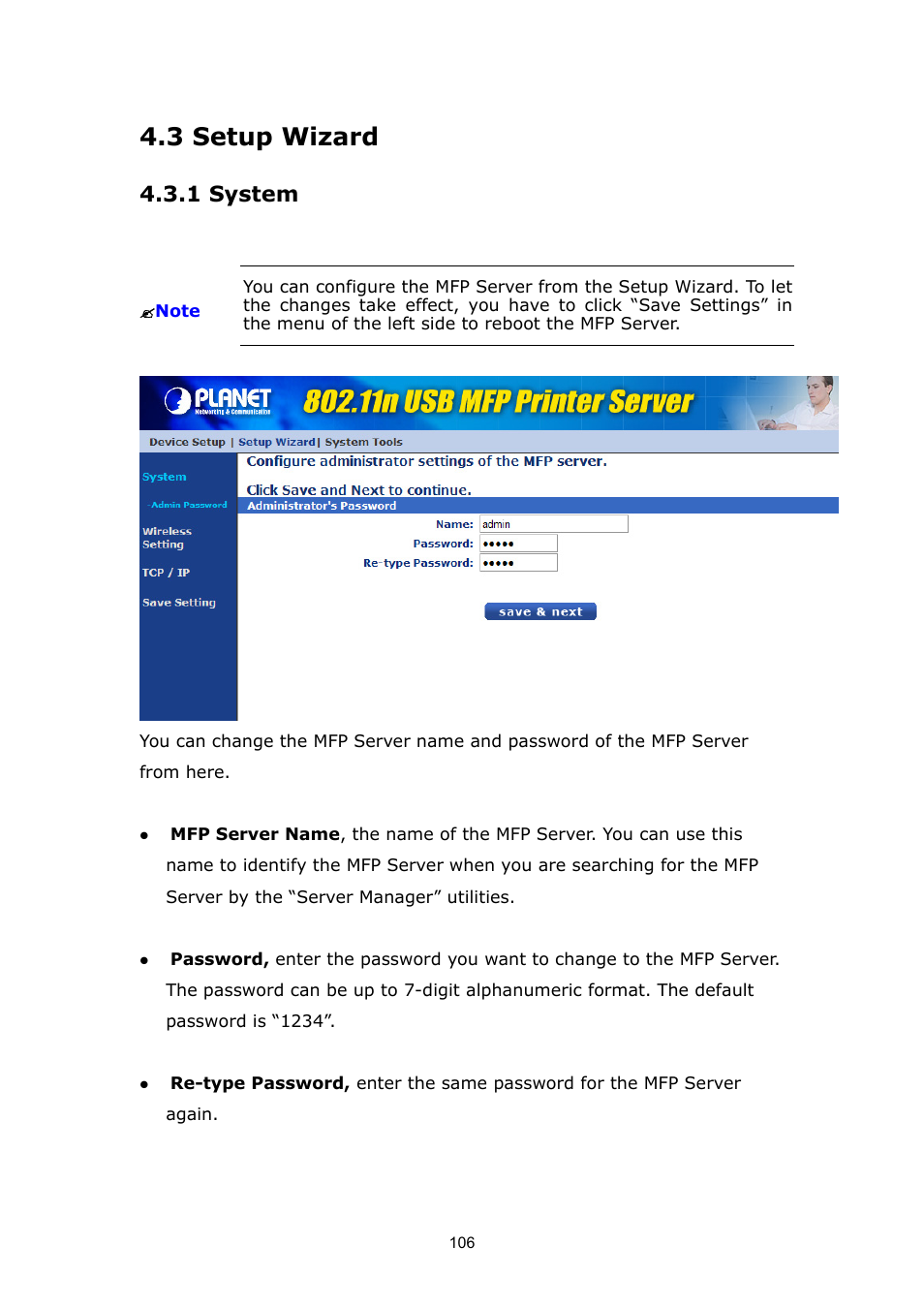 3 setup wizard, 1 system | PLANET FPS-1012N User Manual | Page 106 / 141