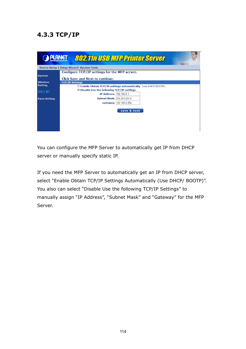 3 tcp/ip | PLANET FPS-1012N User Manual | Page 114 / 141