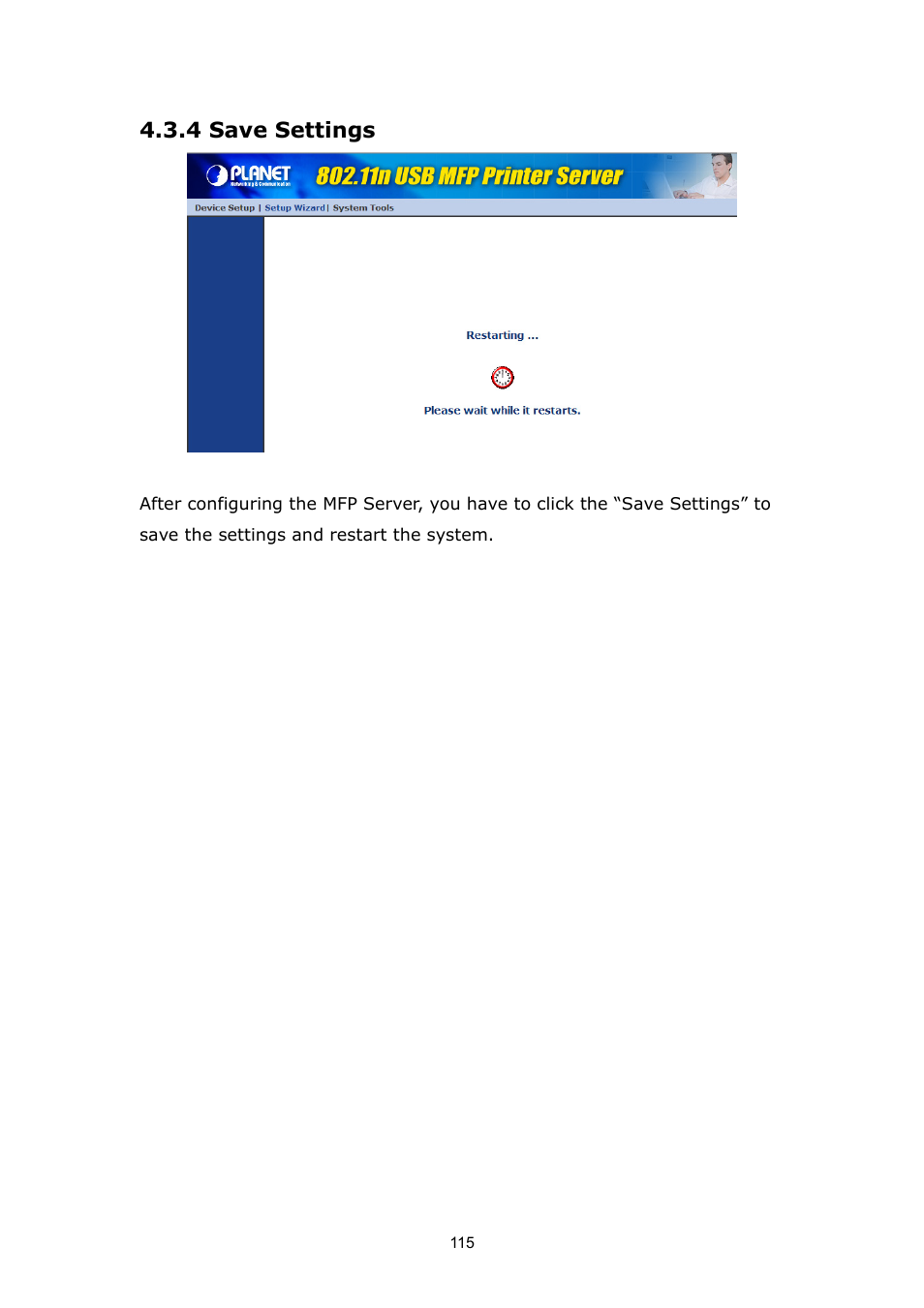 4 save settings | PLANET FPS-1012N User Manual | Page 115 / 141