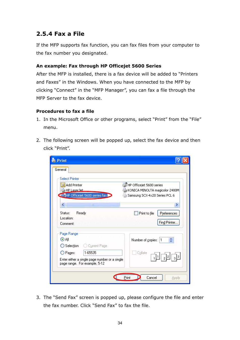 4 fax a file | PLANET FPS-1012N User Manual | Page 34 / 141