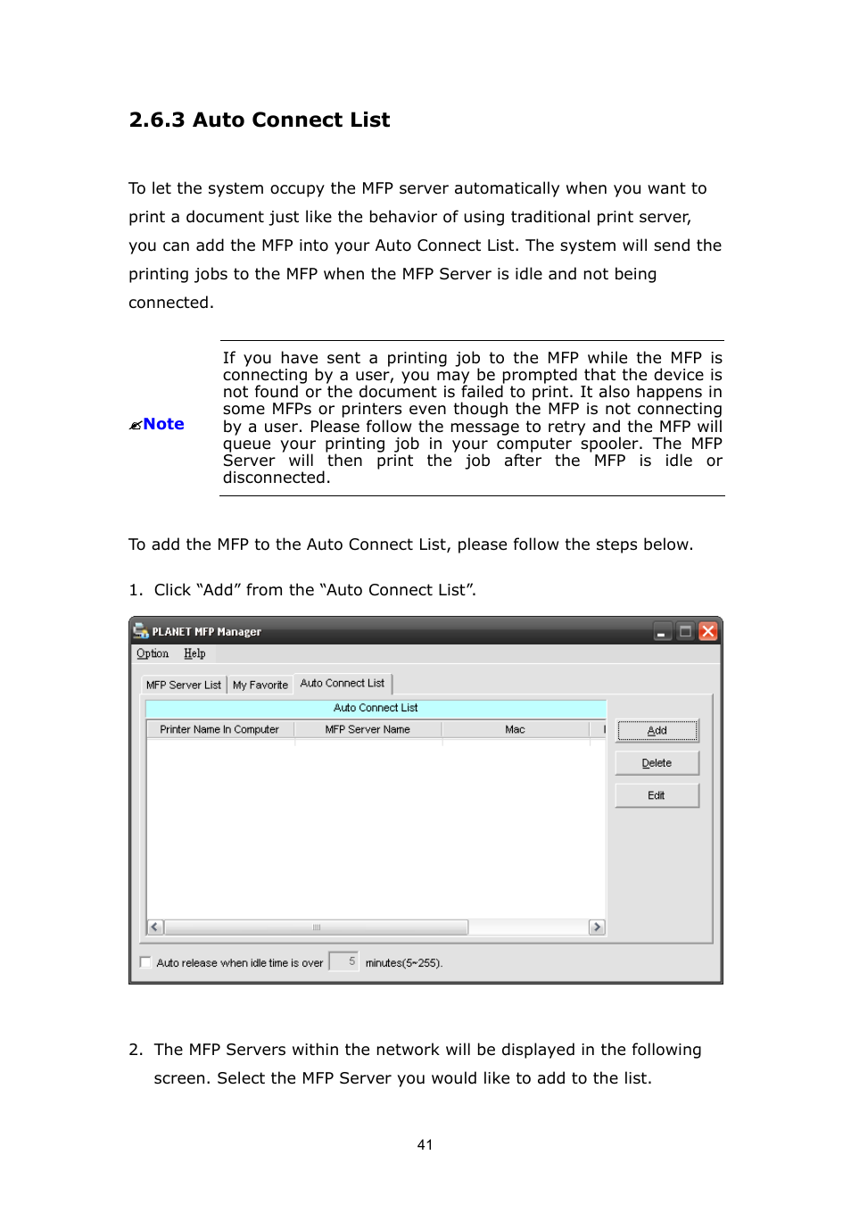 3 auto connect list | PLANET FPS-1012N User Manual | Page 41 / 141