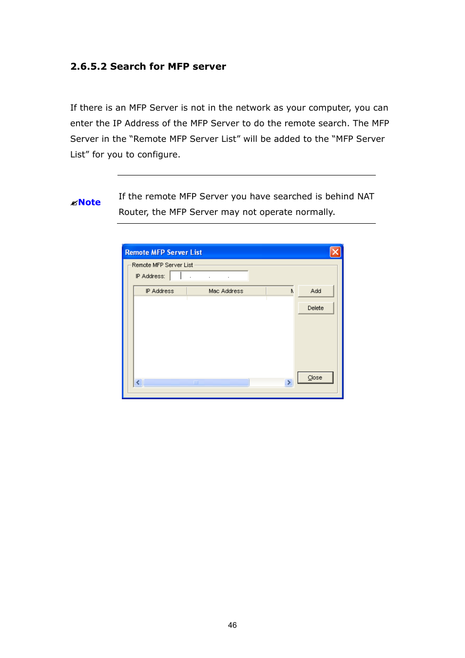 2 search for mfp server | PLANET FPS-1012N User Manual | Page 46 / 141