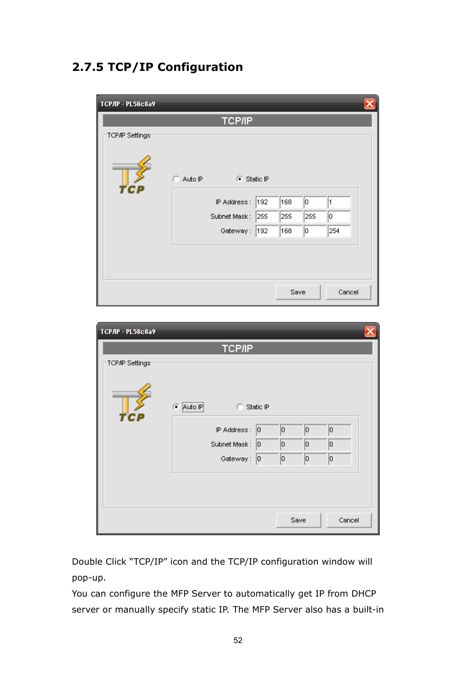 5 tcp/ip configuration | PLANET FPS-1012N User Manual | Page 52 / 141