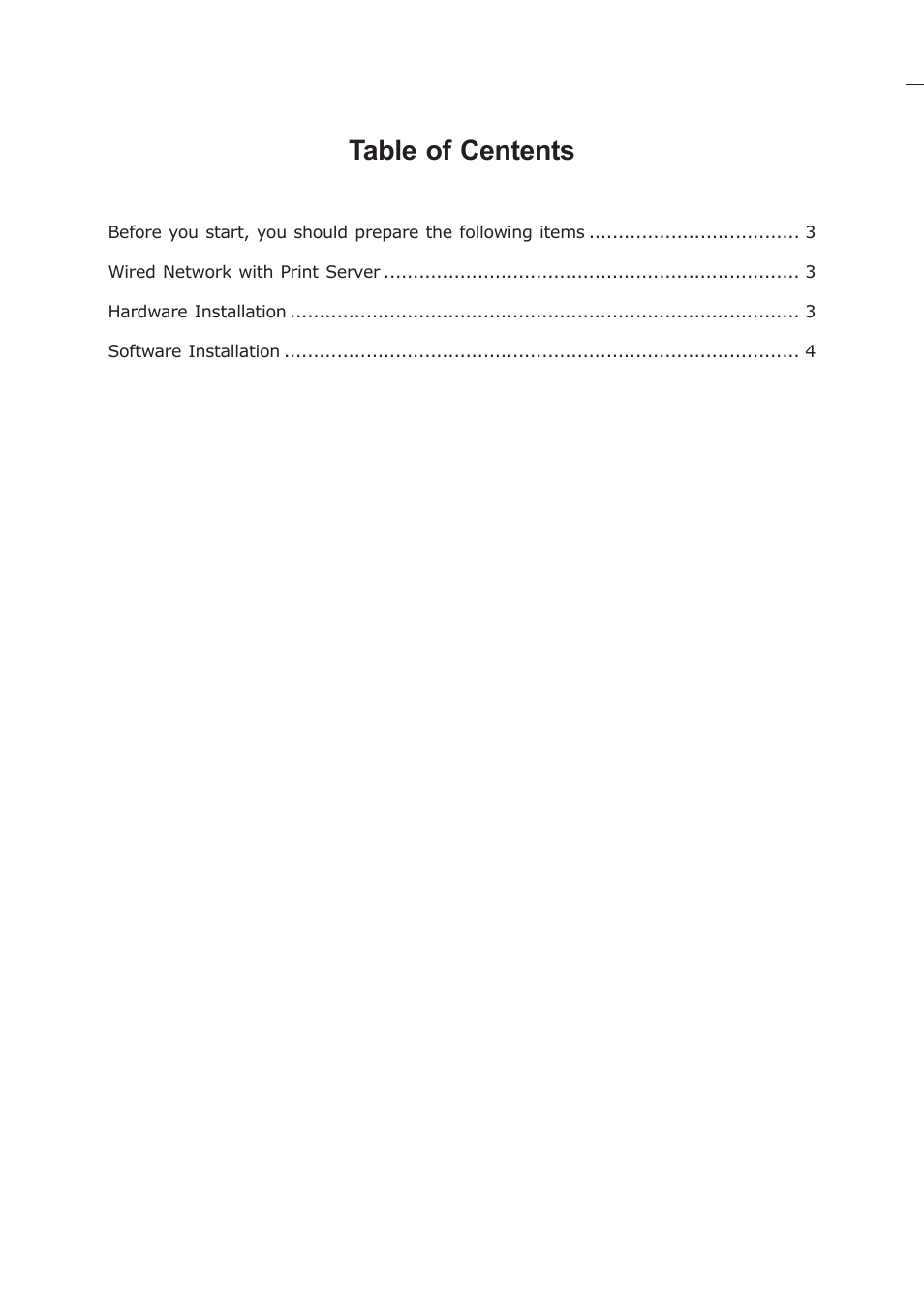 Table of centents | PLANET FPS-1101 User Manual | Page 2 / 12